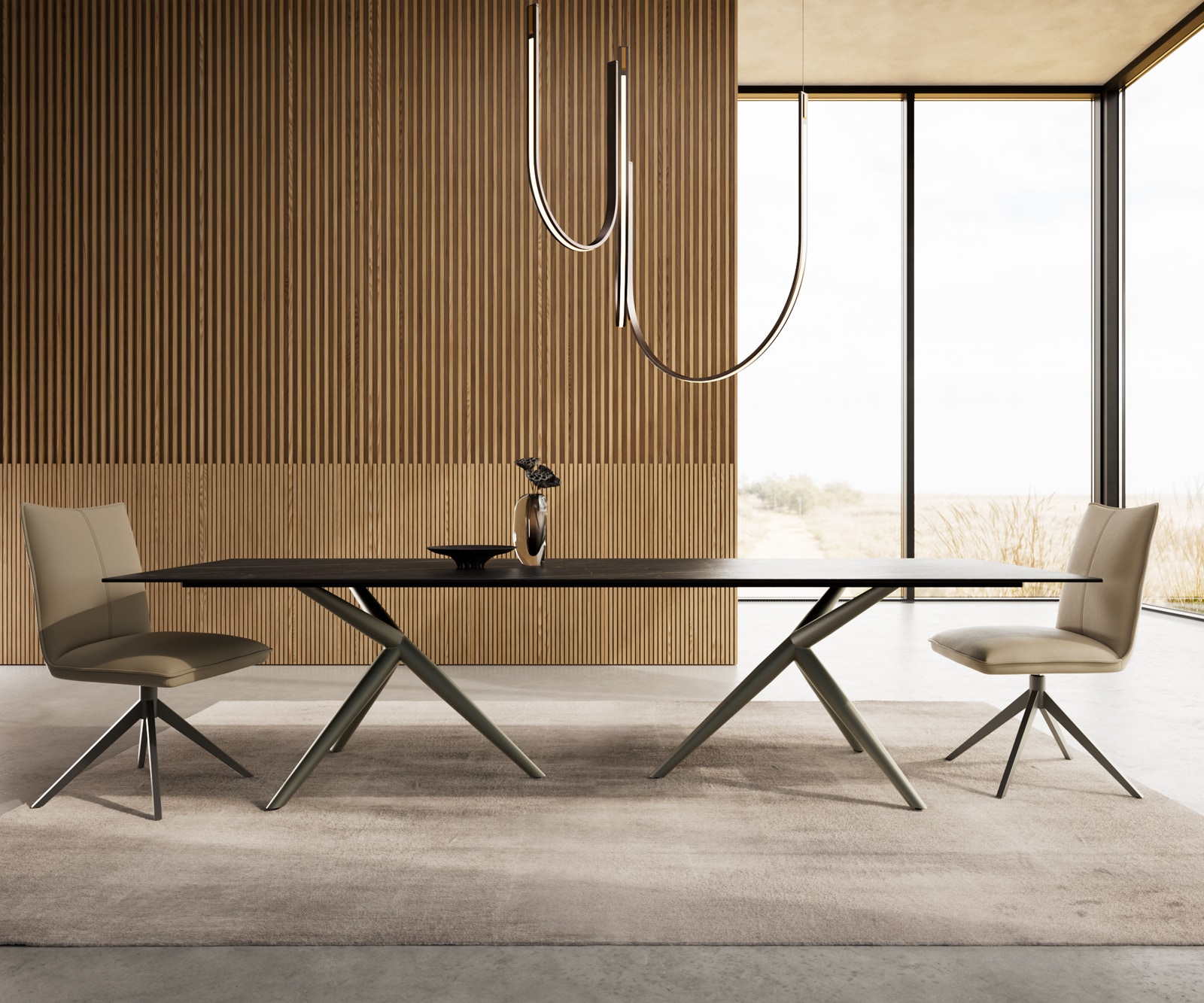 Esstisch Edge 300x100 Keramik Laminam®Noir Desir Braun Estelar rund Metall Effektfinish Titan 1 Esstisch Edge 300x100 Keramik Laminam®Noir Desir Braun Estelar rund Metall Effektfinish Titan 1