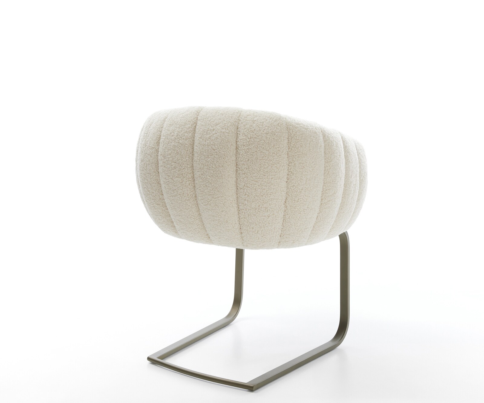 Cantilever Jada-Flex tissu teddy beige pied cantilever plat aspect titane ressorts ensachés 4