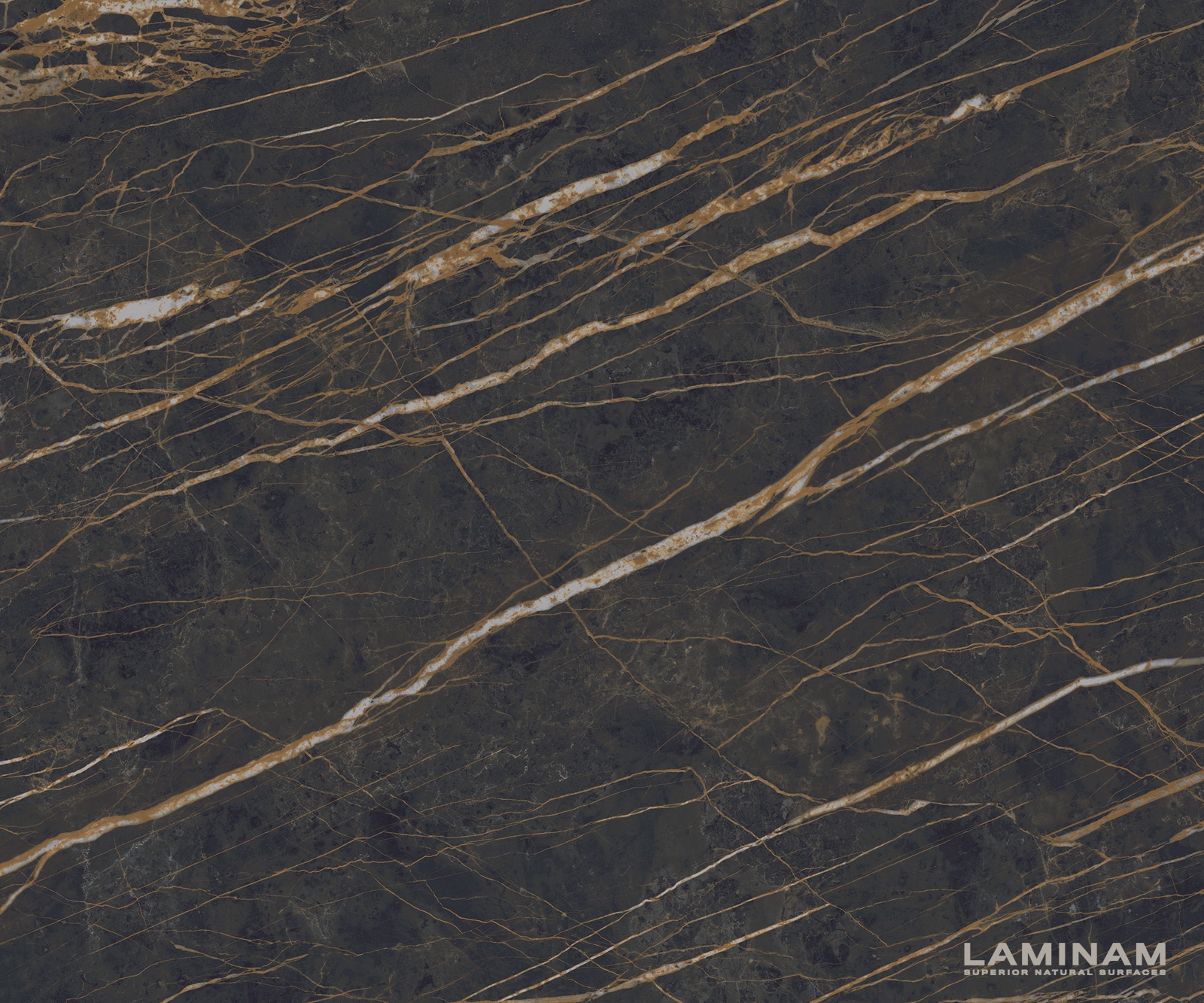Table-à-manger Edge 300x100cm Laminam® céramique marron pieds milieu acier plat argent 2 Table-à-manger Edge 300x100cm Laminam® céramique marron pieds milieu acier plat argent 2