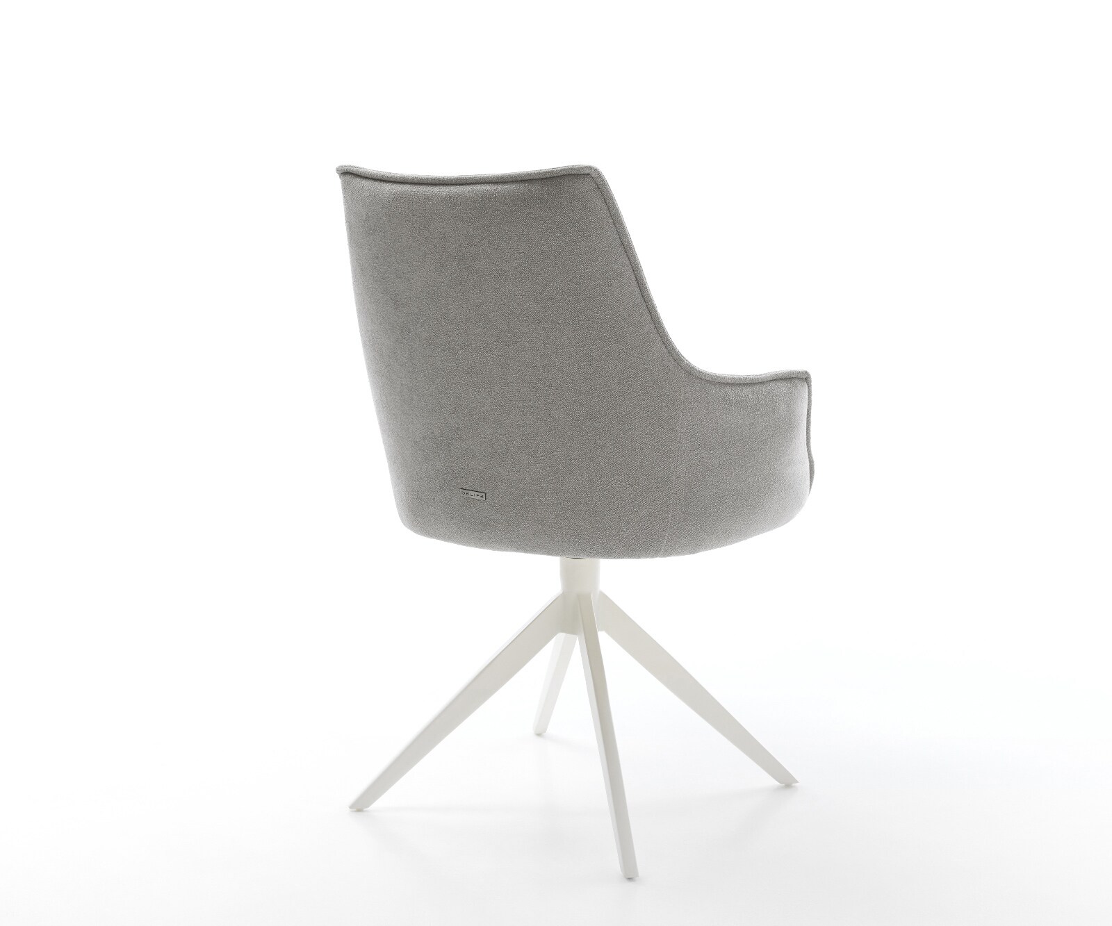 Chaise-pivotante Alja-Flex avec accoudoirs tissu structuré doux gris pied croisé large blanc pivotement sur 360° fonction bascule resorts ensachés 5