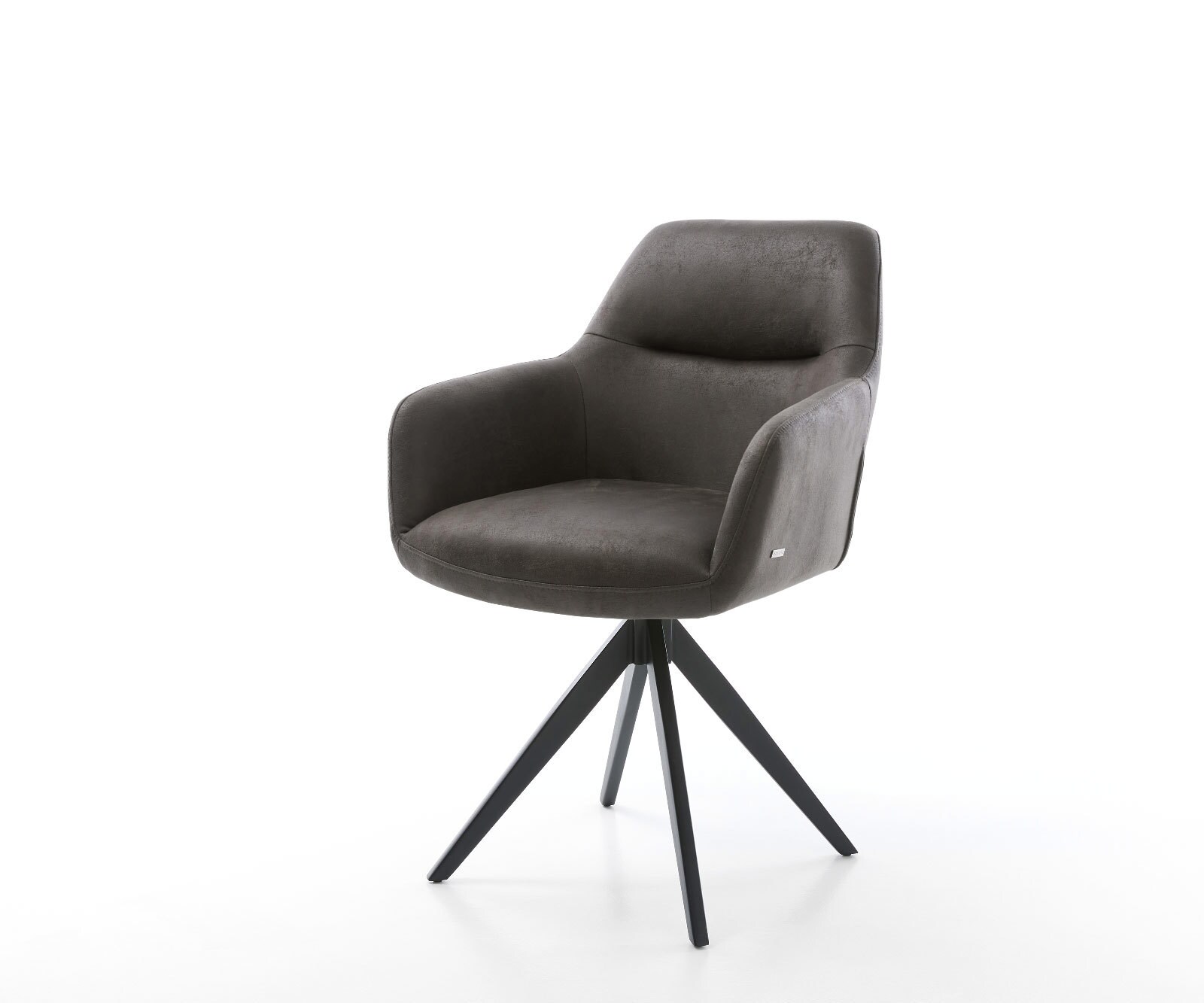 Drehstuhl Pejo-Flex Anthrazit Vintage Kreuzgestell kantig Schwarz 180° drehbar