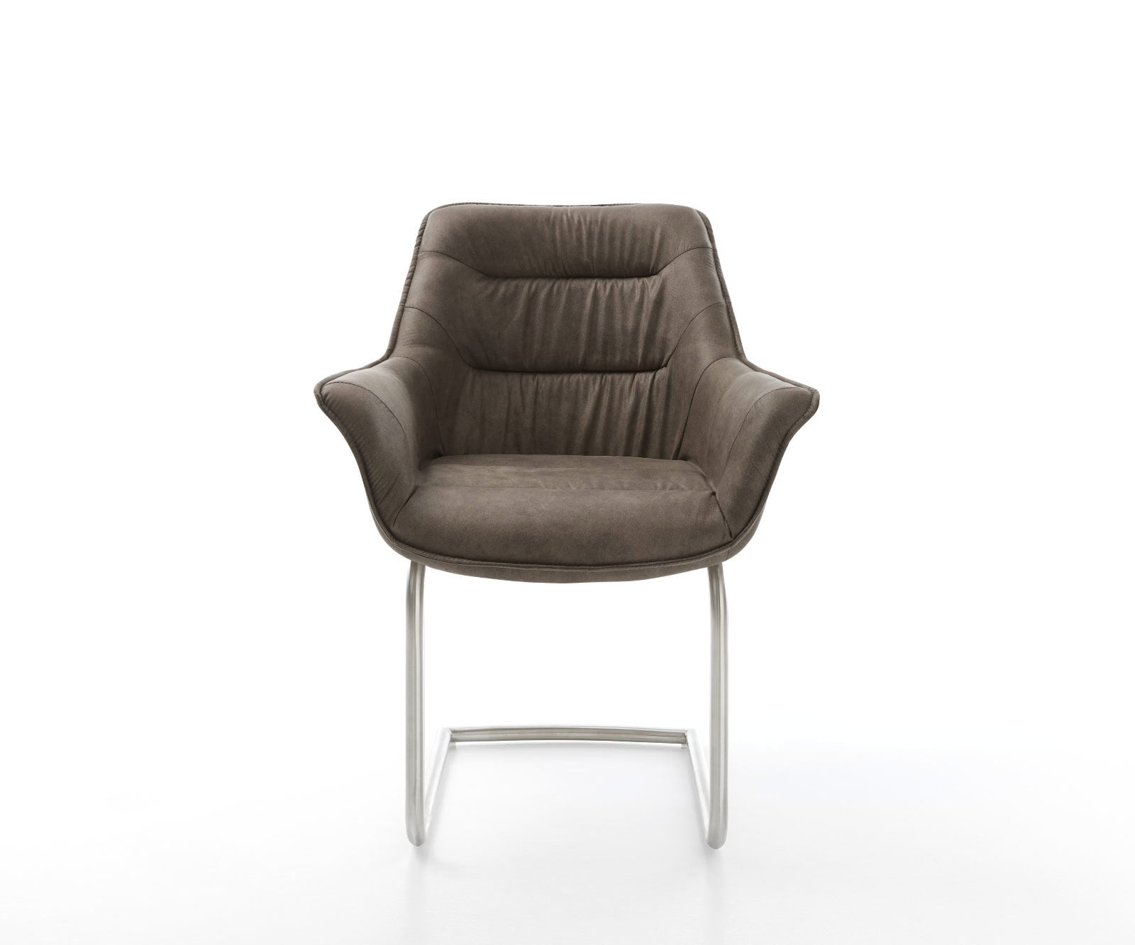 Freischwinger Kaira-Flex Mikrofaser Taupe Vintage Freischwinger rund Edelstahl 1 Freischwinger Kaira-Flex Mikrofaser Taupe Vintage Freischwinger rund Edelstahl 1