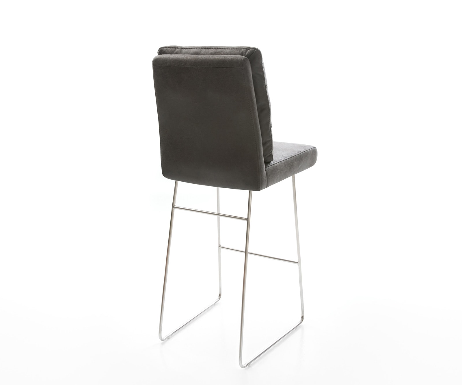 Chaise-de-bar Pela-Flex vintage anthracite cadre patin acier inoxydable 4