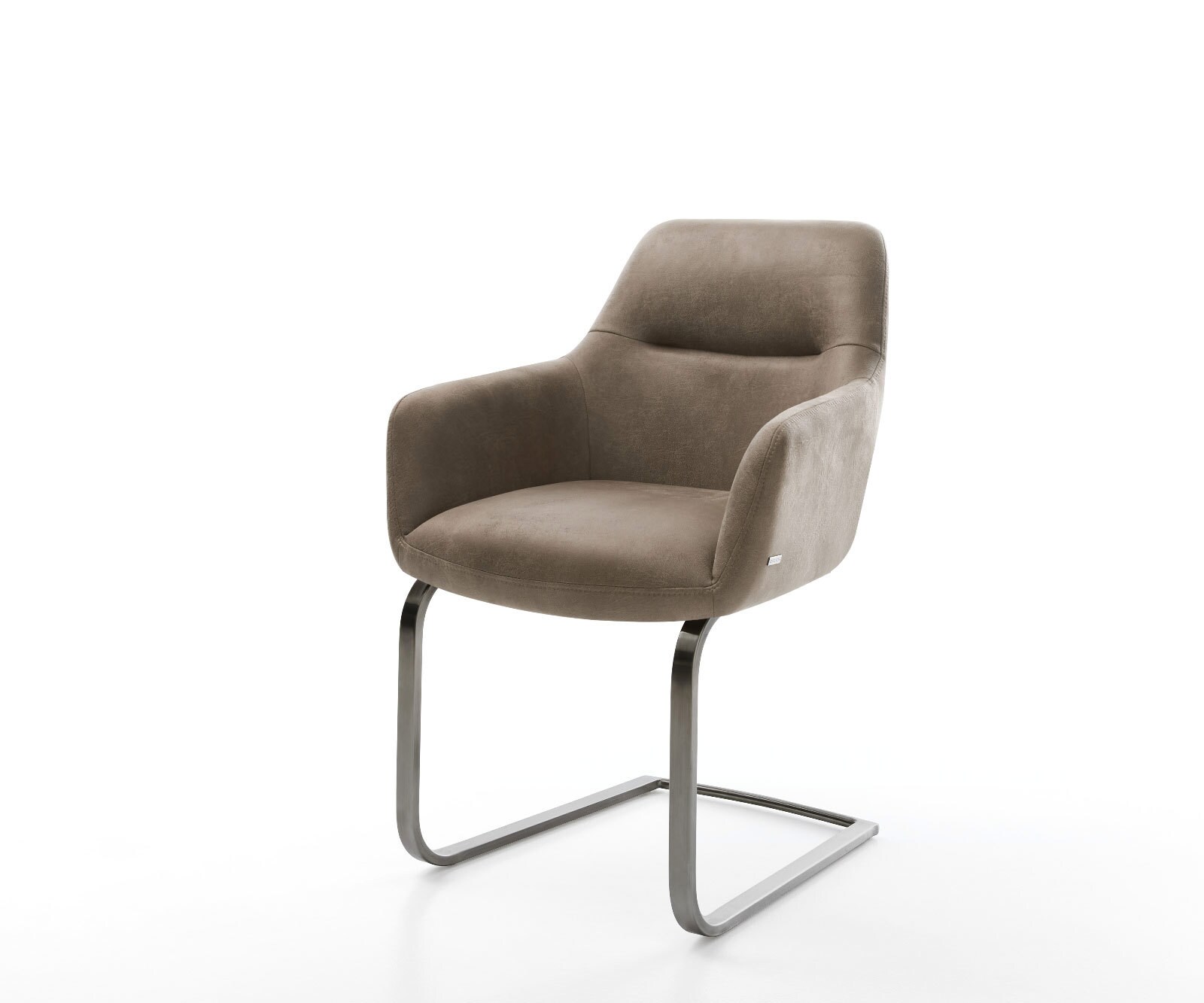 Cantilever Pejo-Flex microvelours taupe vintage pied cantilever plat grafiete ressorts ensachés 1
