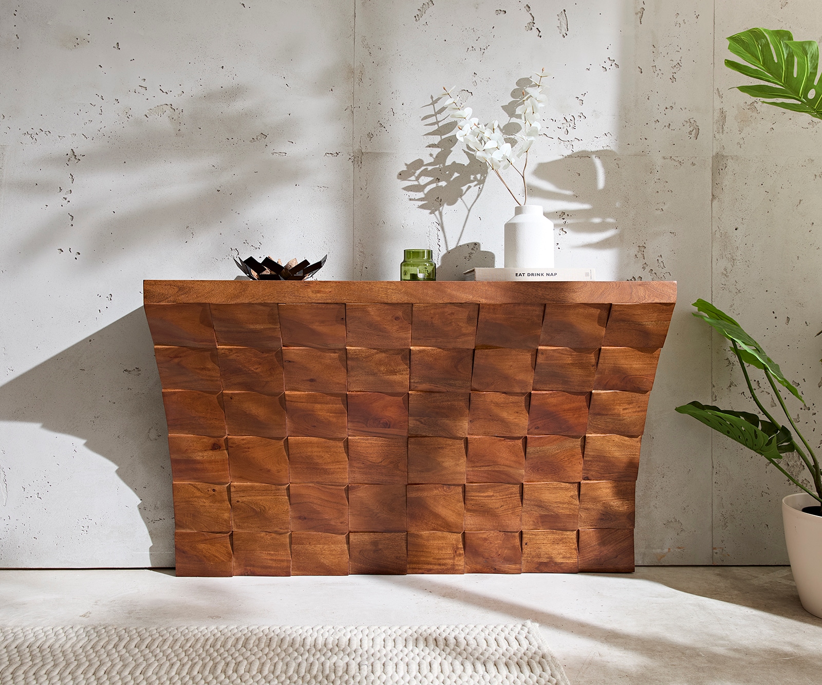 Konsole Eremos 120x35 cm Akazie Braun 1 Konsole Eremos 120x35 cm Akazie Braun 1