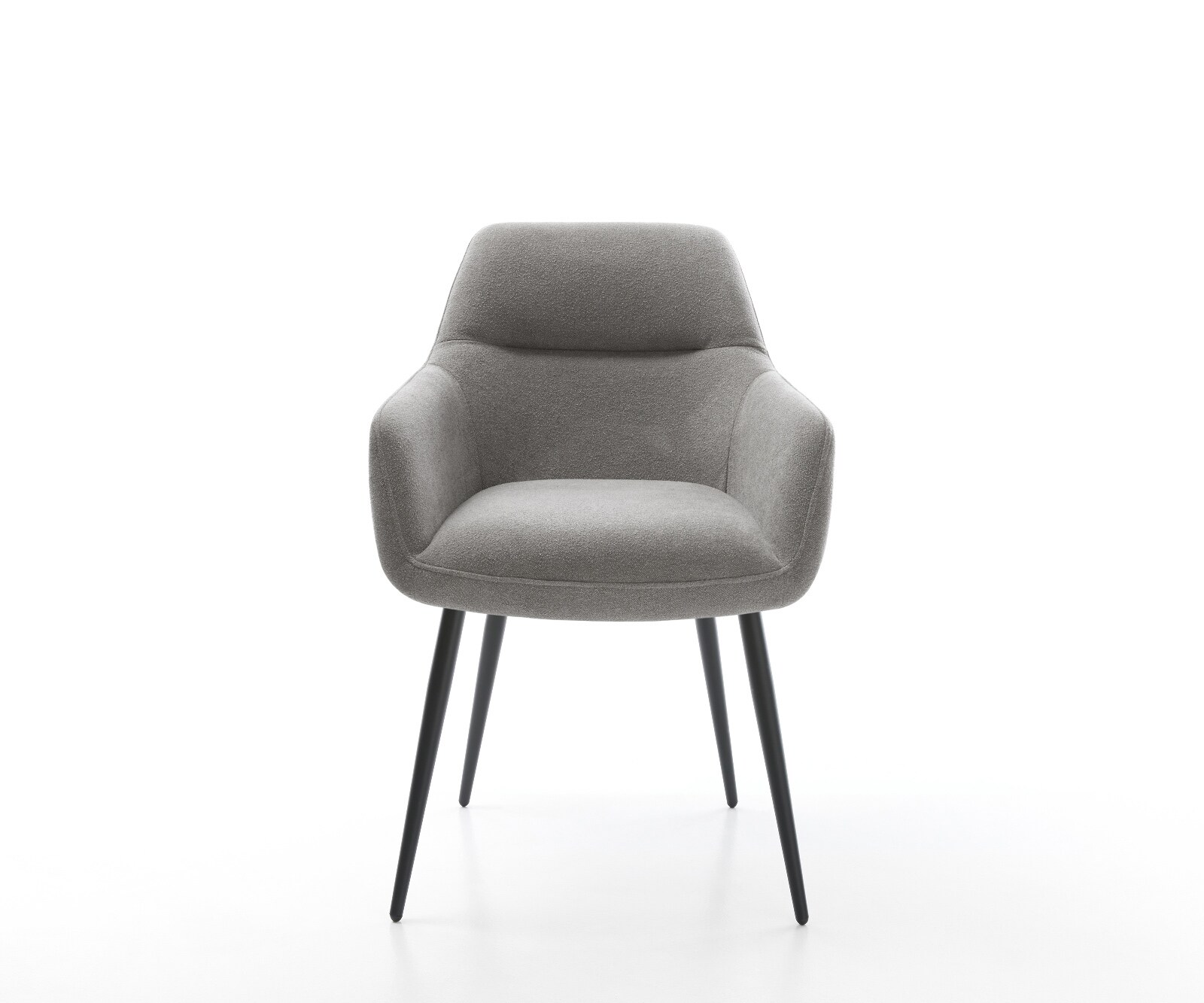 Esszimmerstuhl Pejo-Flex Strukturstoff Soft Grau 4-Fuß konisch Schwarz Taschenfederkern 2
