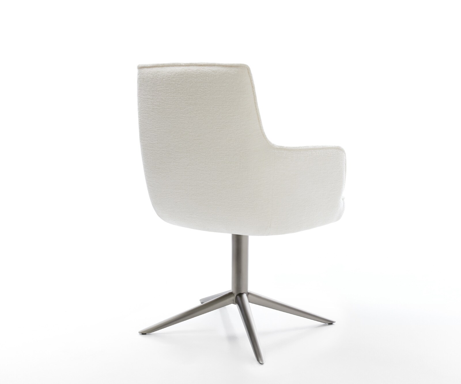 Drehstuhl Heira-Flex mit Armlehnen Bouclé Soft Beige Fußkreuz Graphit 360° drehbar Wippfunktion Taschenfederkern 4