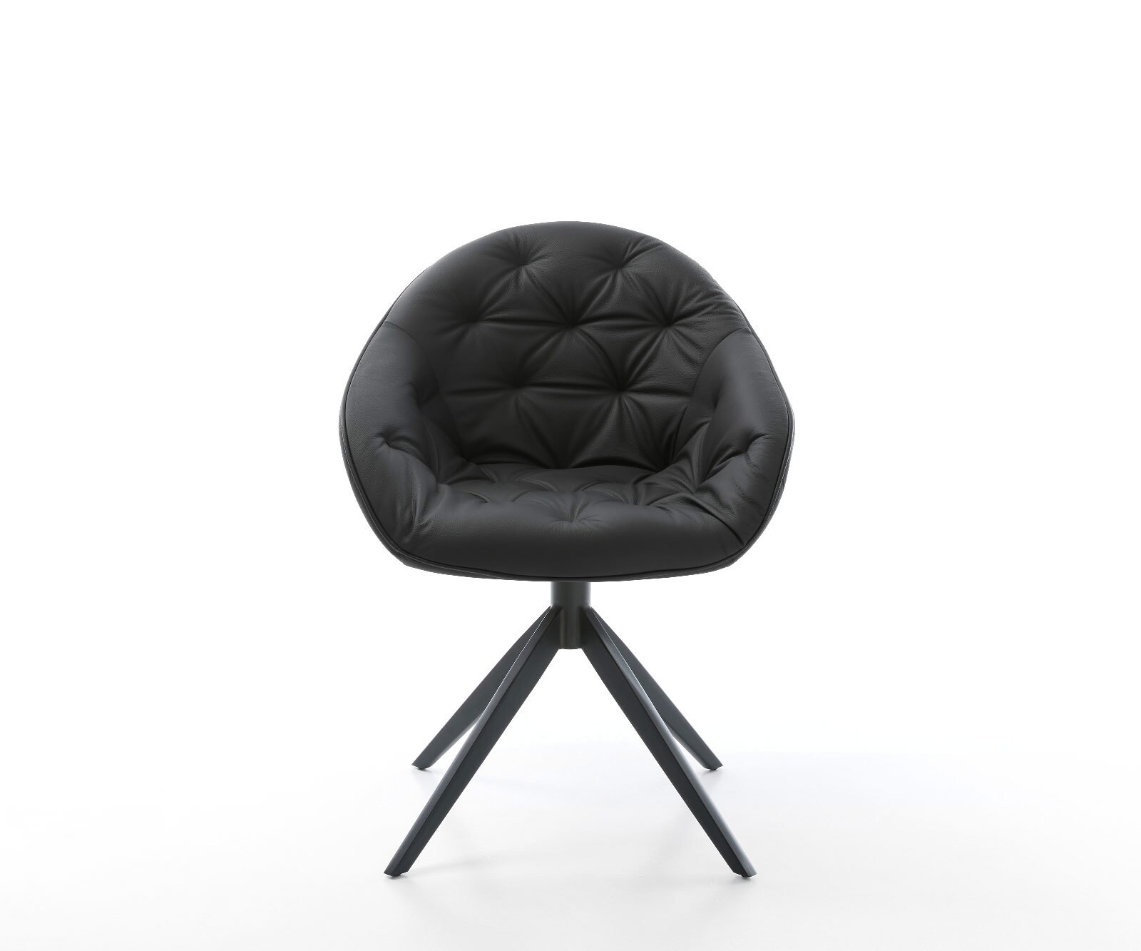 Chaise-pivotante Gaio-Flex cuir de vache noir pied croisé large noir pivotement sur 360° fonction bascule 2