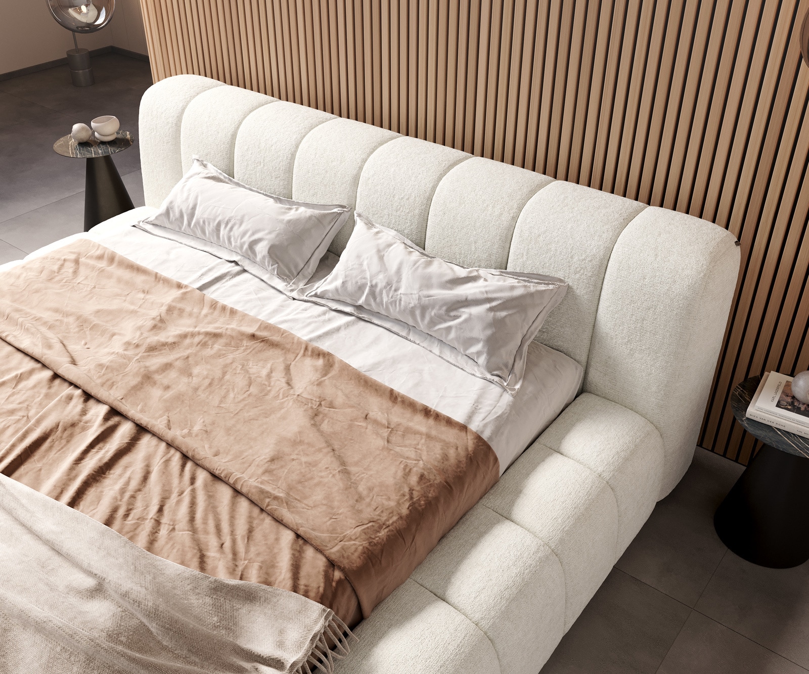 Sommier-rembourré Cutio 180x200 cm Bouclé gris argenté 3