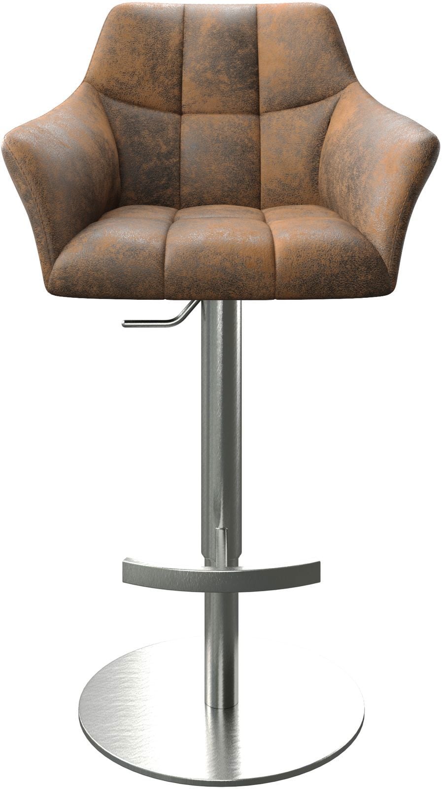 Barstuhl Yulo-Flex Vintage Braun Drehfuß höhenverstellbar Edelstahl 3 Barstuhl Yulo-Flex Vintage Braun Drehfuß höhenverstellbar Edelstahl 3