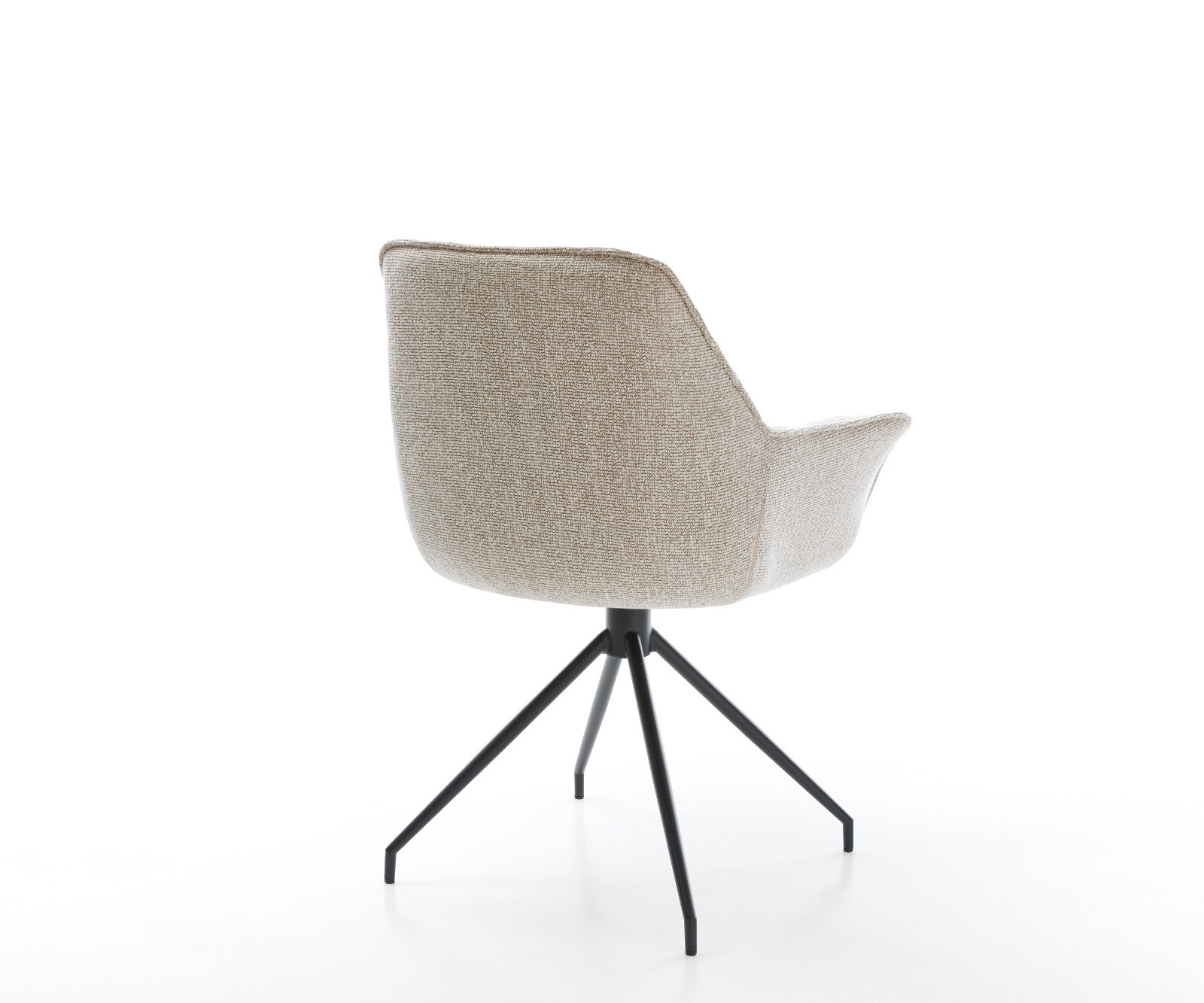 Esszimmerstuhl Kaira-Flex Webstoff Soft Beige Kreuzgestell konisch Schwarz 4