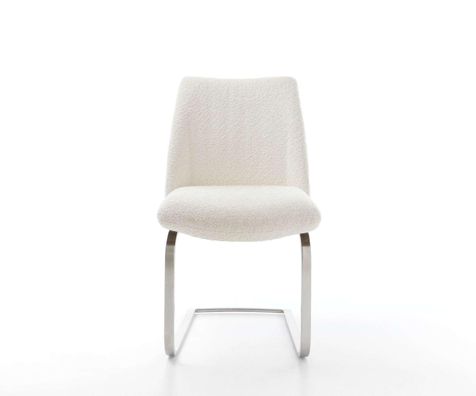 Freischwinger Elso-Flex Bouclé Weiß Freischwinger flach Edelstahl Taschenfederkern 2