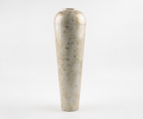 Vase Tavera B29 x T29 x H95 cm Metall Alabaster Gold Handgemacht