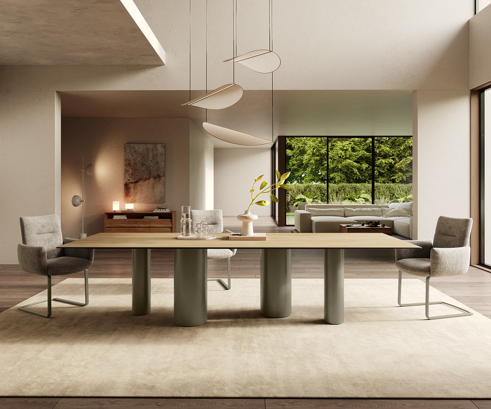 Esstisch Edge 300x100 Keramik Laminam® Sabbia Eichefarbig Pilier Metall Effektfinish Titan 3 Esstisch Edge 300x100 Keramik Laminam® Sabbia Eichefarbig Pilier Metall Effektfinish Titan 3