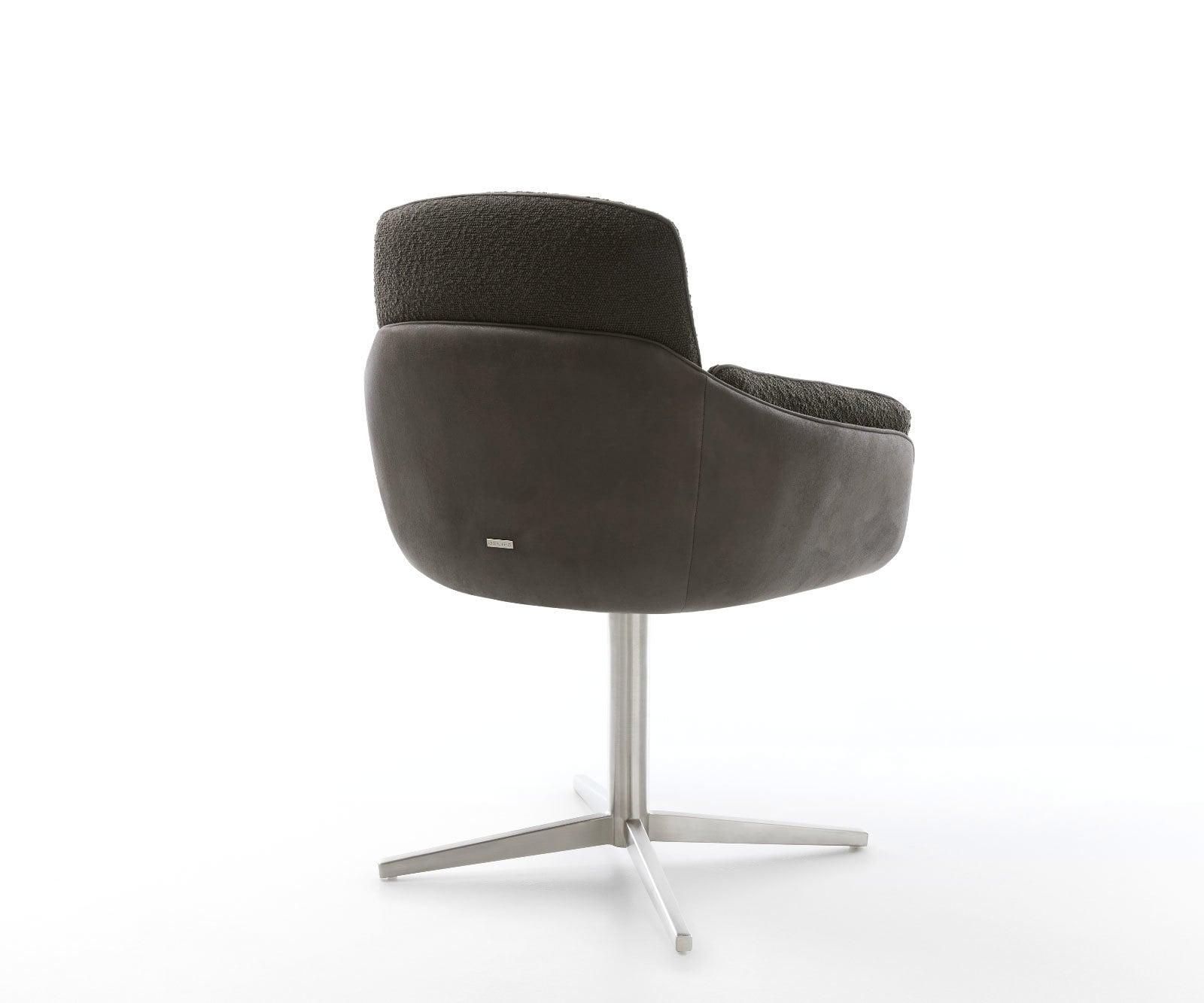 Drehstuhl Luan-Flex mit Armlehnen Materialmix Schwarz Fußkreuz Edelstahl 360° drehbar 4 Drehstuhl Luan-Flex mit Armlehnen Materialmix Schwarz Fußkreuz Edelstahl 360° drehbar 4