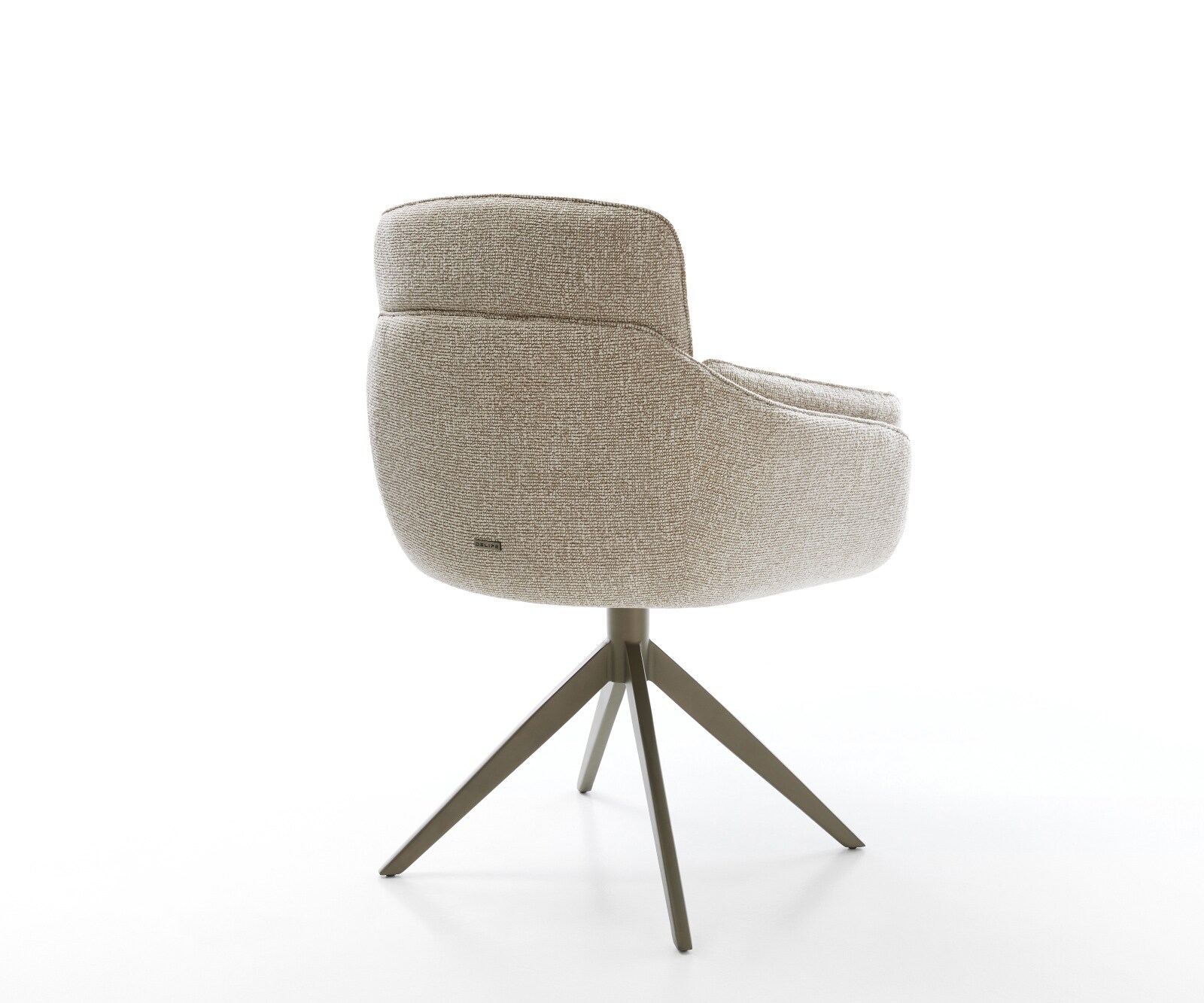 Drehstuhl Luan-Flex mit Armlehnen Webstoff Soft Beige Kreuzgestell breit Effektfinish Titan 360° drehbar Wippfunktion 4