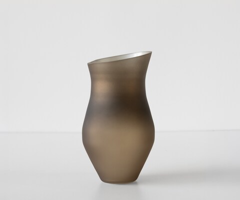 Vase Curvia l18 x P11 x H41 cm Verre Aurum Soufflé à la bouche