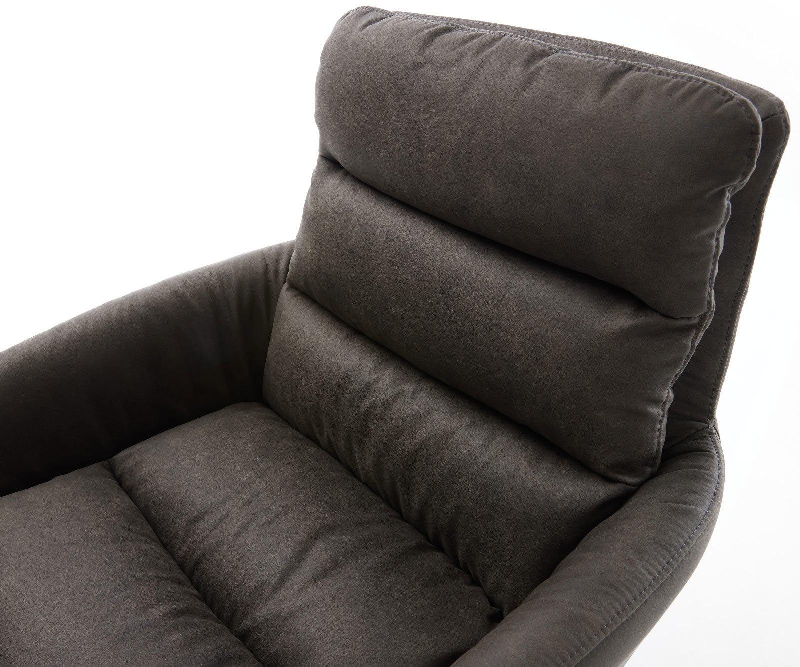 Chaise-de-salle-à-manger Abelia-Flex avec accoudoirs microvelours anthracite vintage pied trapèze noir 4