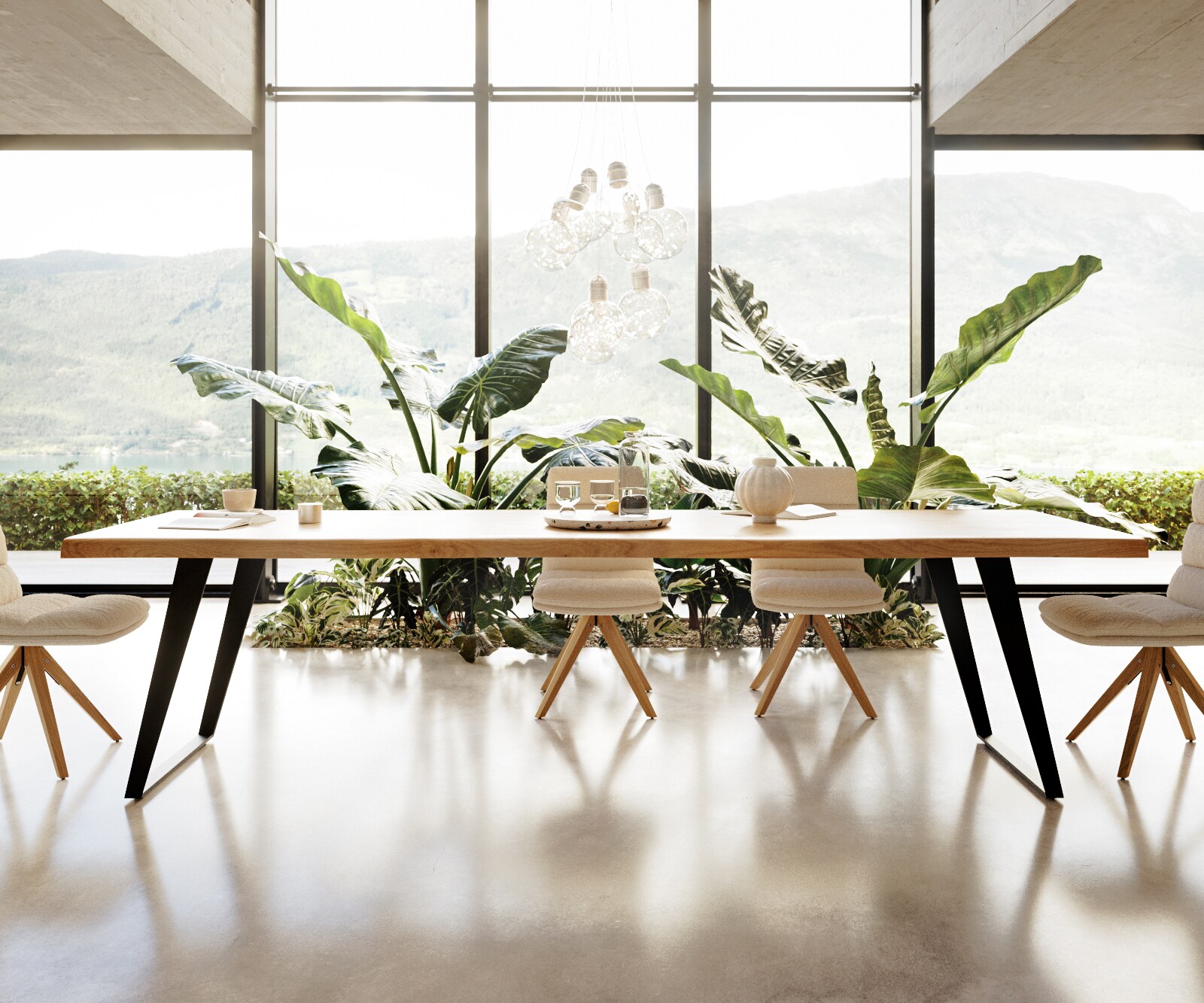 Esstisch Edge 300x100 Eiche Natur Metall Schräg Schwarz Live-Edge 3 Esstisch Edge 300x100 Eiche Natur Metall Schräg Schwarz Live-Edge 3