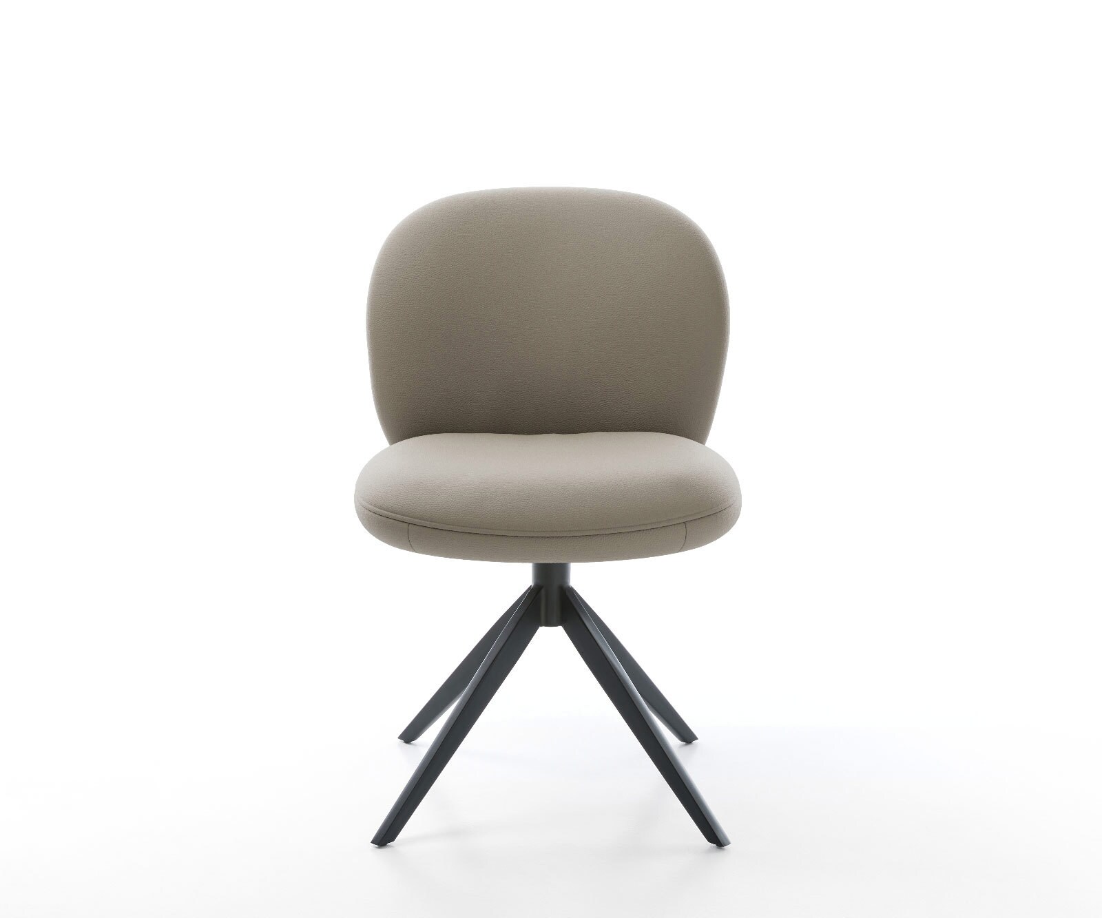 Drehstuhl Nube-Flex Echt-Leder Schlamm Kreuzgestell breit Schwarz 360° drehbar Wippfunktion Taschenfederkern 1