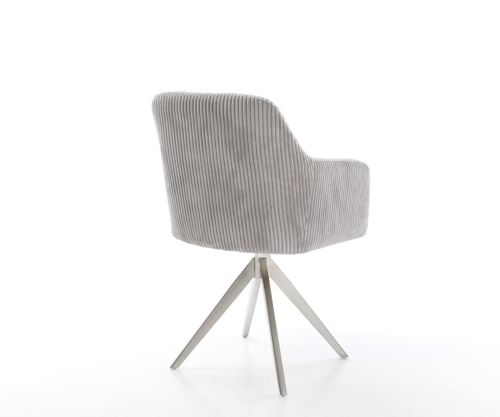 Esszimmerstuhl Greg-Flex Cord Silbergrau Kreuzgestell kantig Edelstahl Taschenfederkern 4 Esszimmerstuhl Greg-Flex Cord Silbergrau Kreuzgestell kantig Edelstahl Taschenfederkern 4