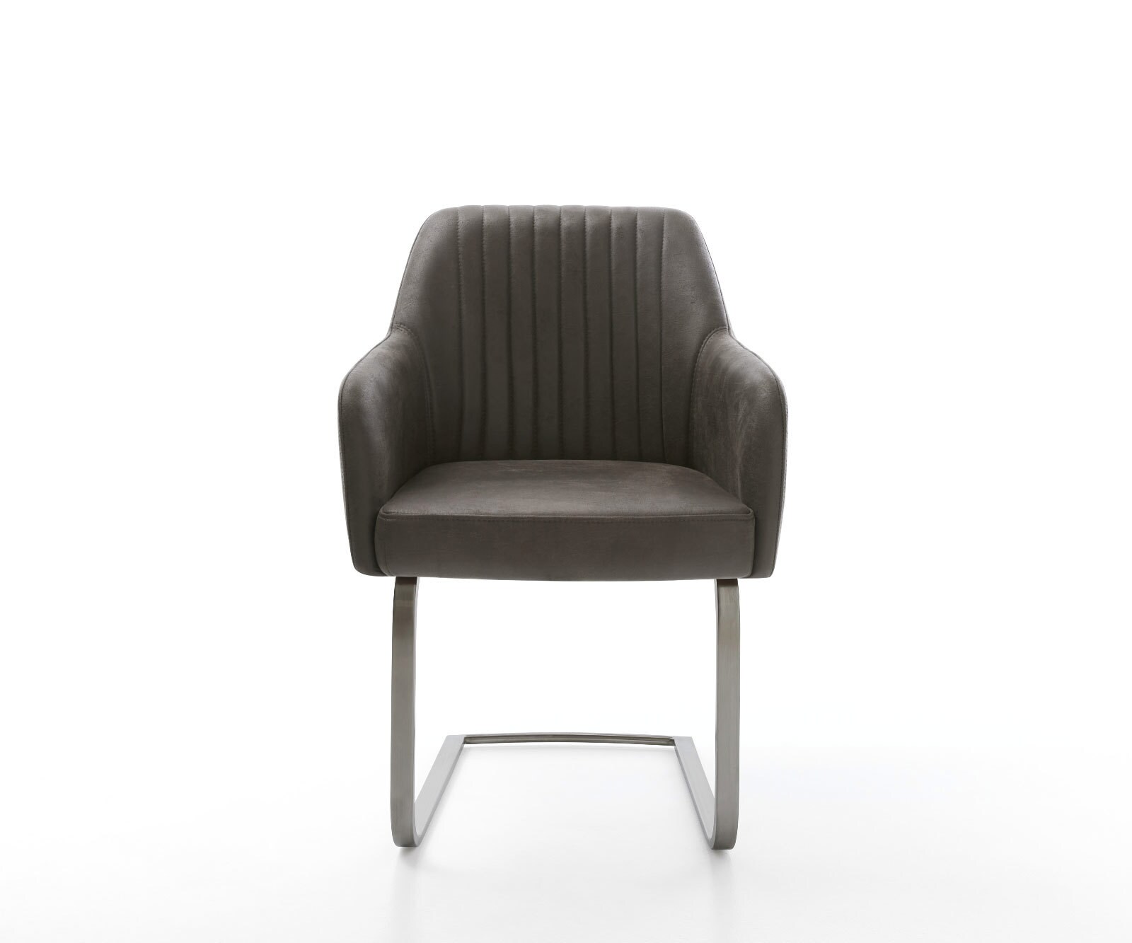 Cantilever Greg-Flex microvelours anthracite vintage pied cantilever plat grafiete ressorts ensachés 1