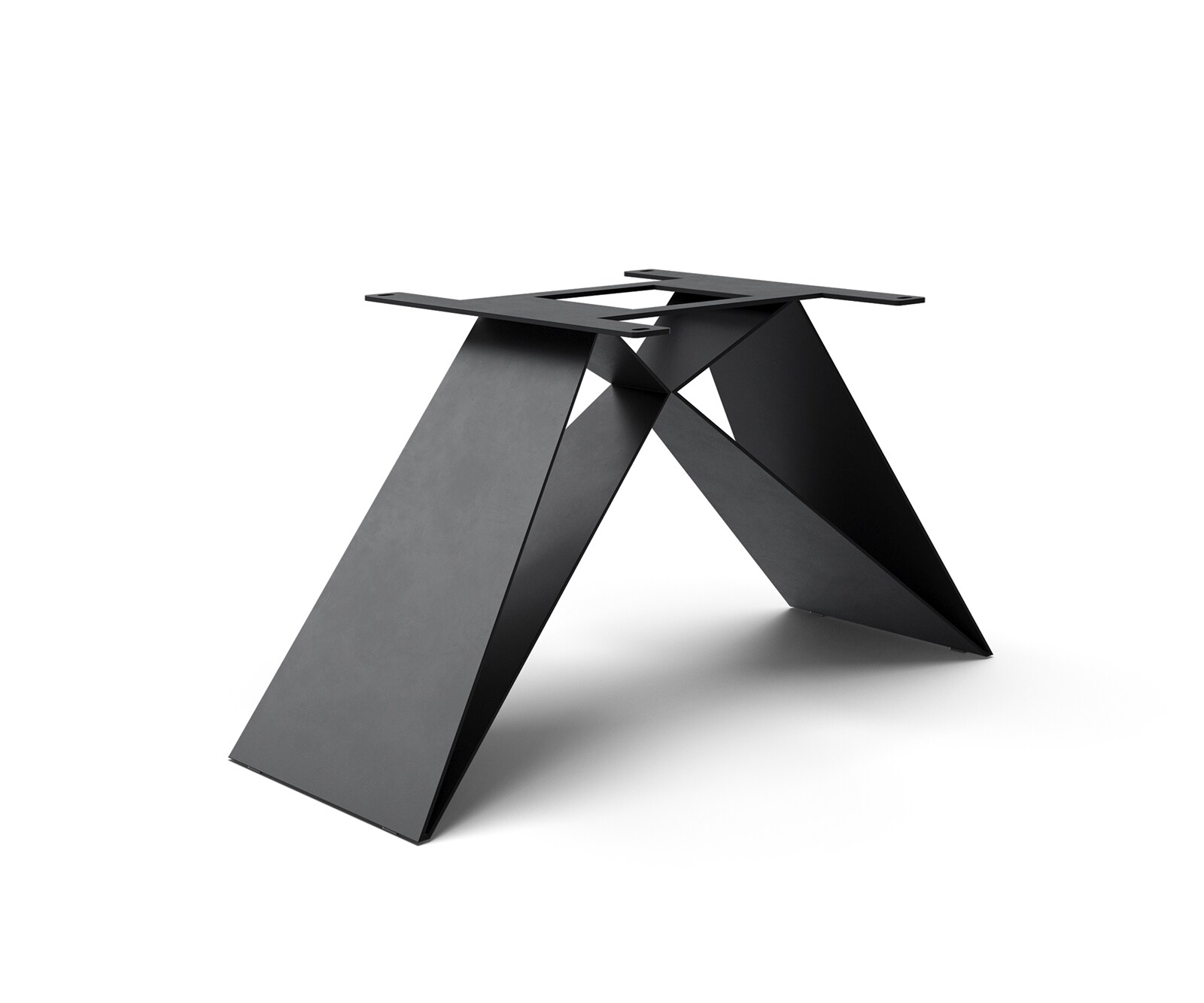 Cadre en V acier plat métal noir pour plateaux de table à partir de 200 cm 2