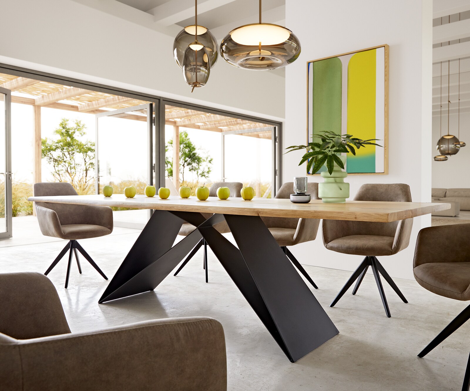 Esstisch Edge 260x100x2,5-3 Eiche Natur V-Gestell Flachstahl Schwarz Live-Edge 5 Esstisch Edge 260x100x2,5-3 Eiche Natur V-Gestell Flachstahl Schwarz Live-Edge 5