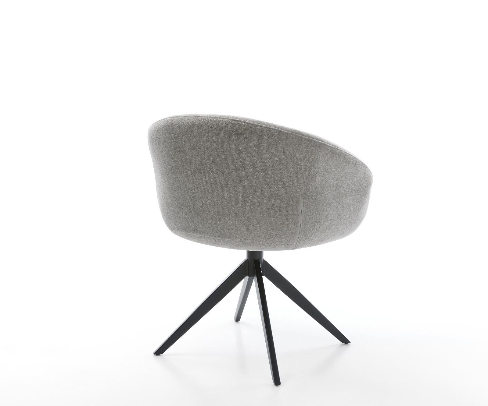 Chaise-pivotante Vinka-Flex avec accoudoirs tissu structuré doux gris pied croisé large noir pivotement sur 360° fonction bascule resorts ensachés 4