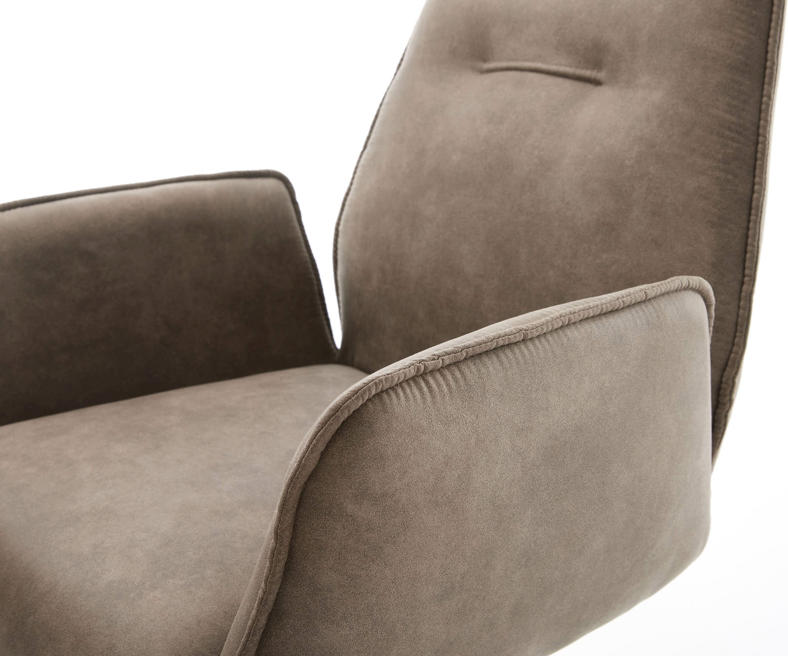 Esszimmerstuhl Zoa-Flex Mikrofaser Taupe Vintage Kreuzgestell kantig Schwarz Taschenfederkern 4