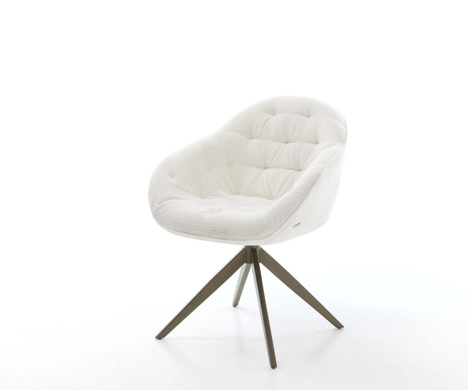 Drehstuhl Gaio-Flex Bouclé Soft Beige Kreuzgestell breit Effektfinish Titan 360° drehbar Wippfunktion 1