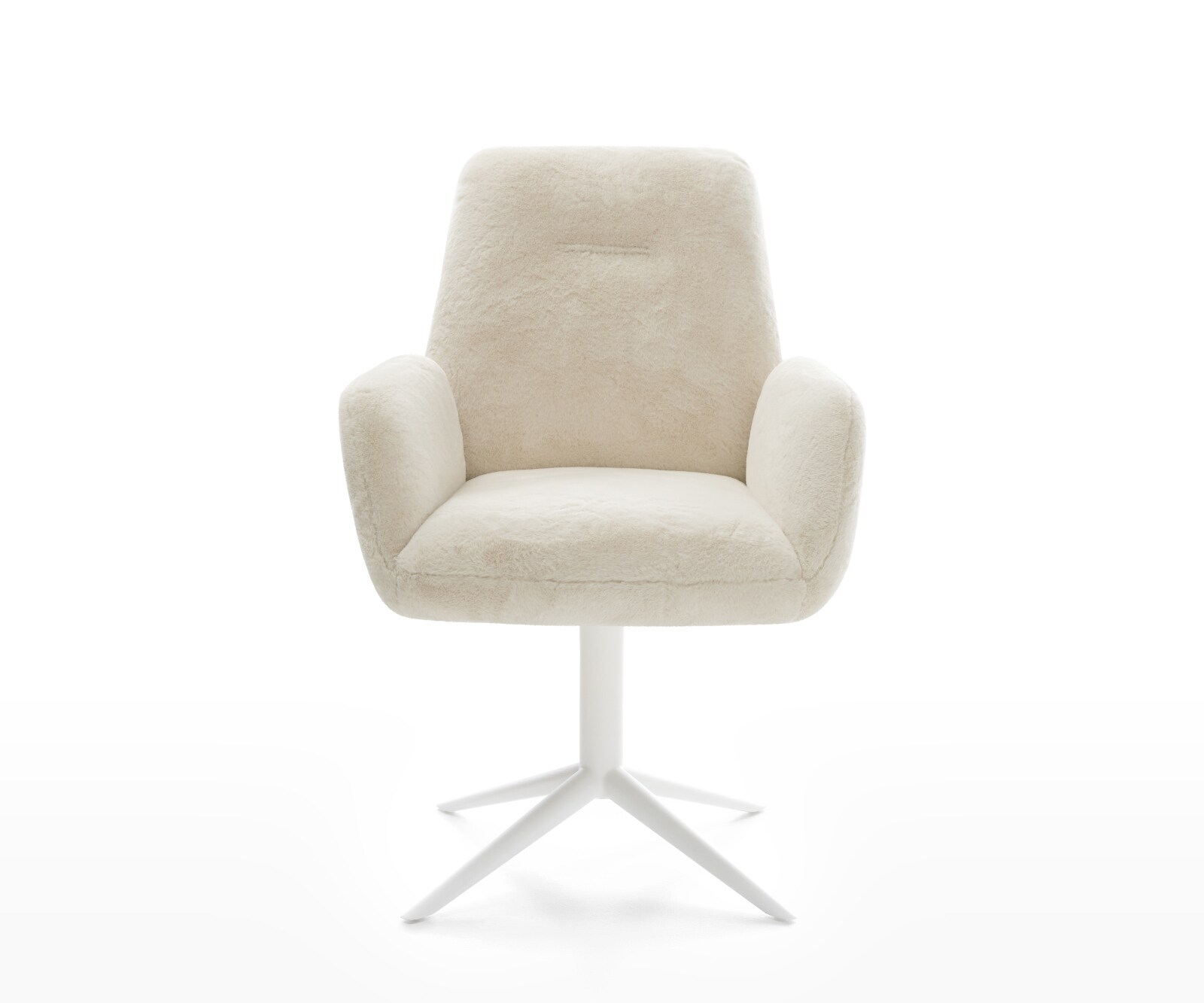 Chaise-pivotante Zoa-Flex peluche crème-blanc pied de chaise 4 branches blanc pivotement sur 360° fonction bascule resorts ensachés 1