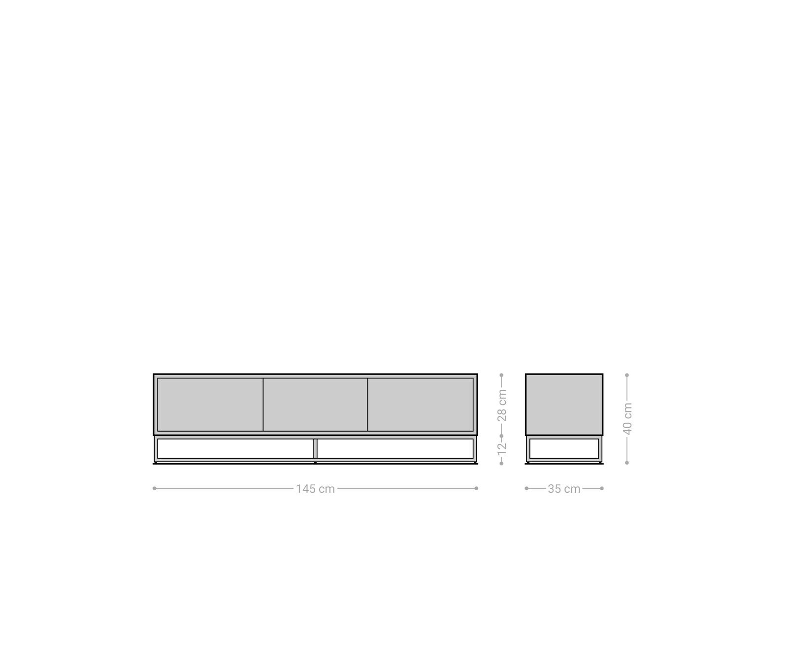 Lowboard Famke 145 cm Mango Teak 3 Türen 9