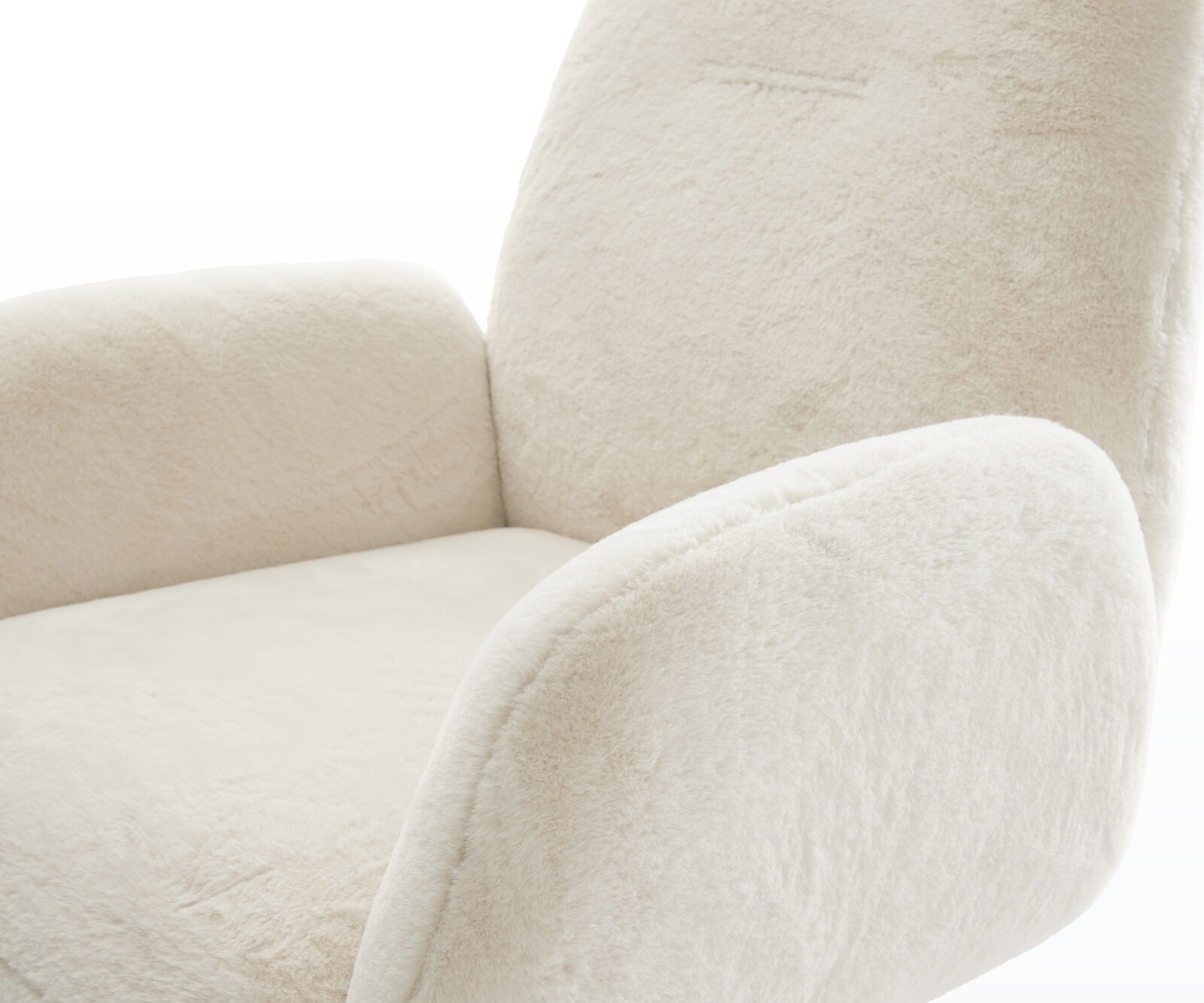 Chaise-pivotante Zoa-Flex peluche crème-blanc pied de chaise 4 branches blanc pivotement sur 360° fonction bascule resorts ensachés 3