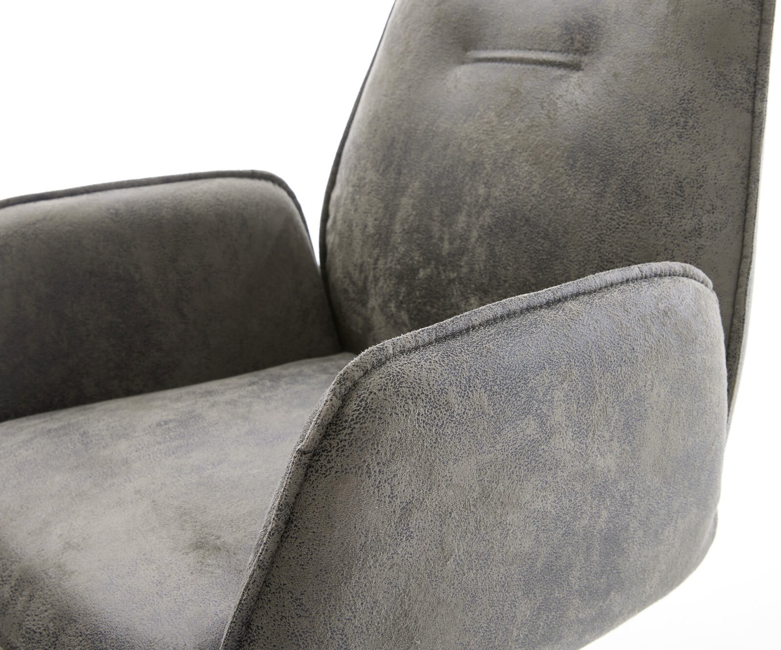 Chaise-pivotante Zoa-Flex microvelours gris antique pied croisé large grafiete pivotement sur 360° fonction bascule ressorts ensachés 3