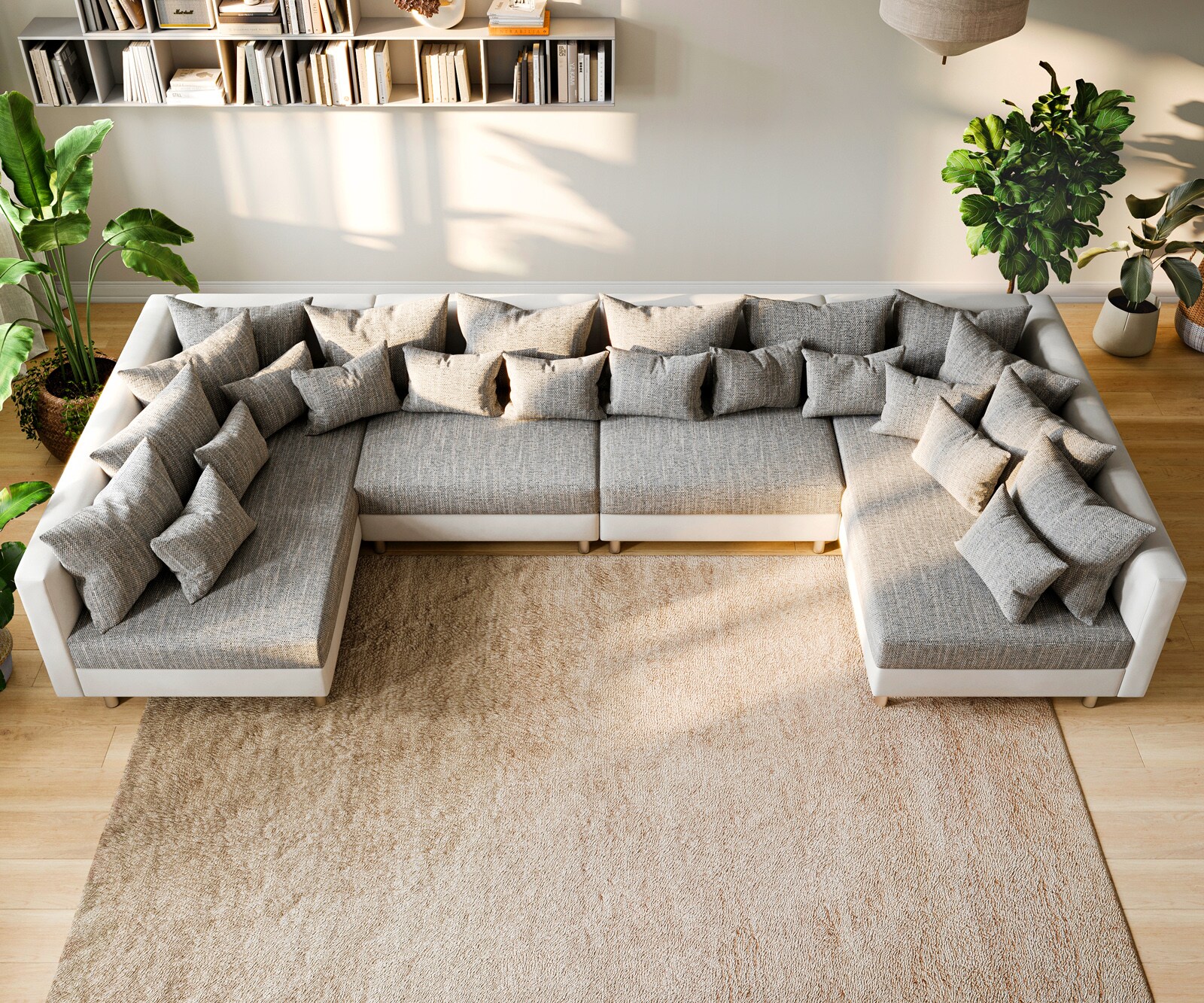 Canapé Clovis XL blanc canapé modulaire gris clair  4