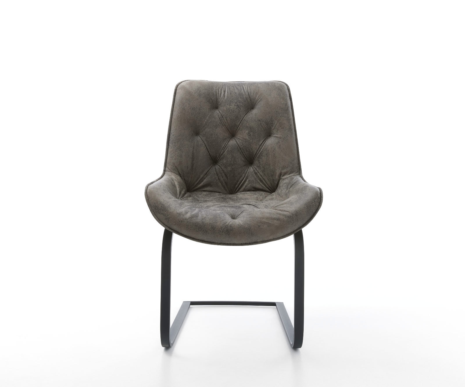 Cantilever Taimi-Flex microvelours gris antique pied cantilever plat noir 2