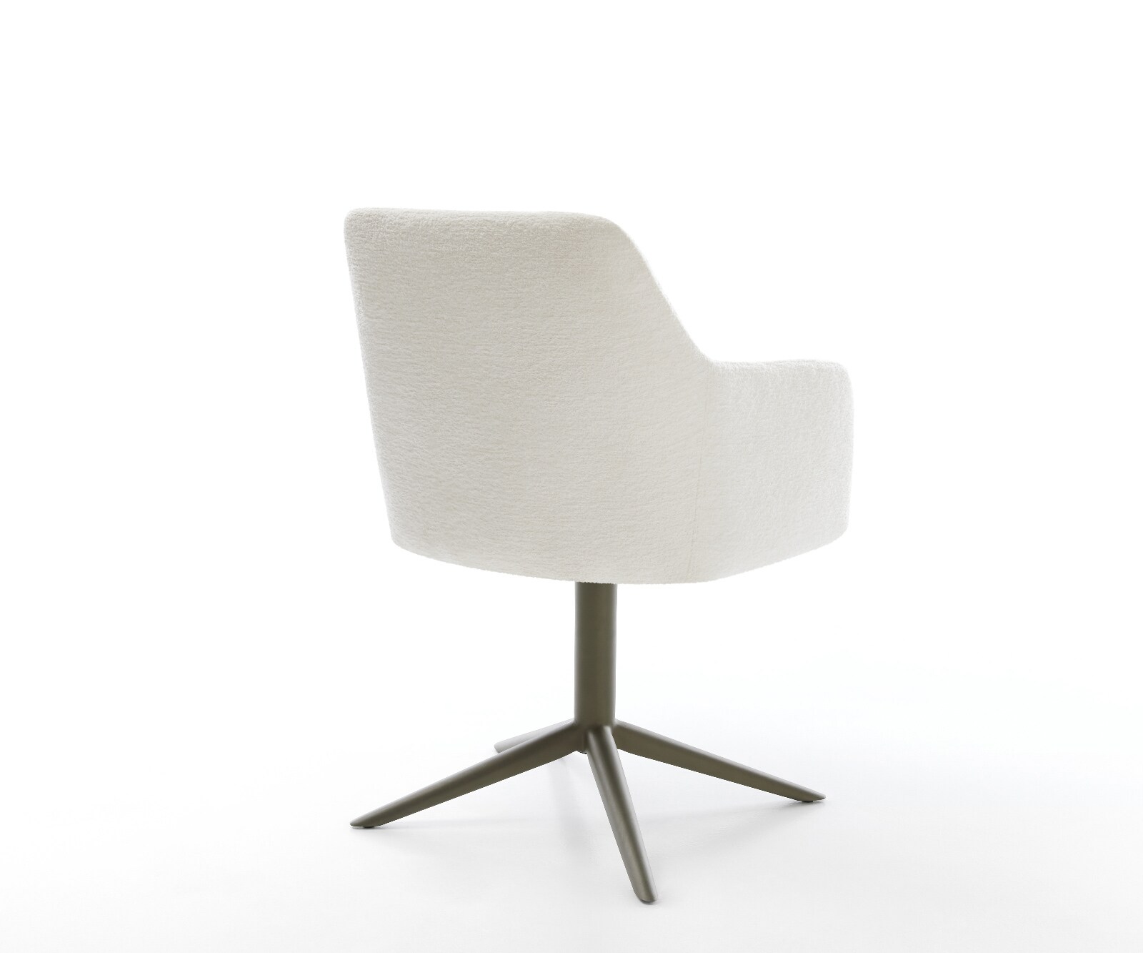 Drehstuhl Greg-Flex Bouclé Soft Beige Fußkreuz Effektfinish Titan 360° drehbar Wippfunktion Taschenfederkern 4