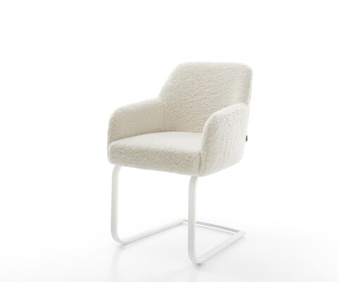 Cantilever Greg-Flex tissu teddy beige pied cantilever plat blanc resorts ensachés