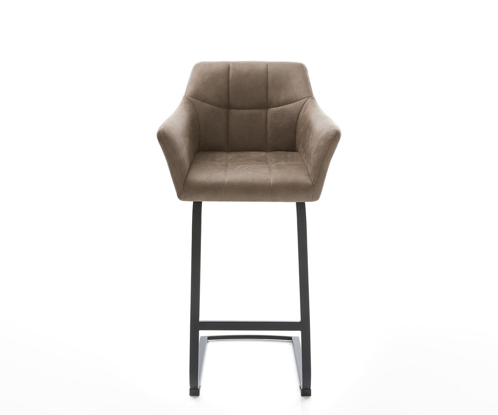 Barstuhl Yulo-Flex Vintage Taupe Freischwinger flach Metall 2