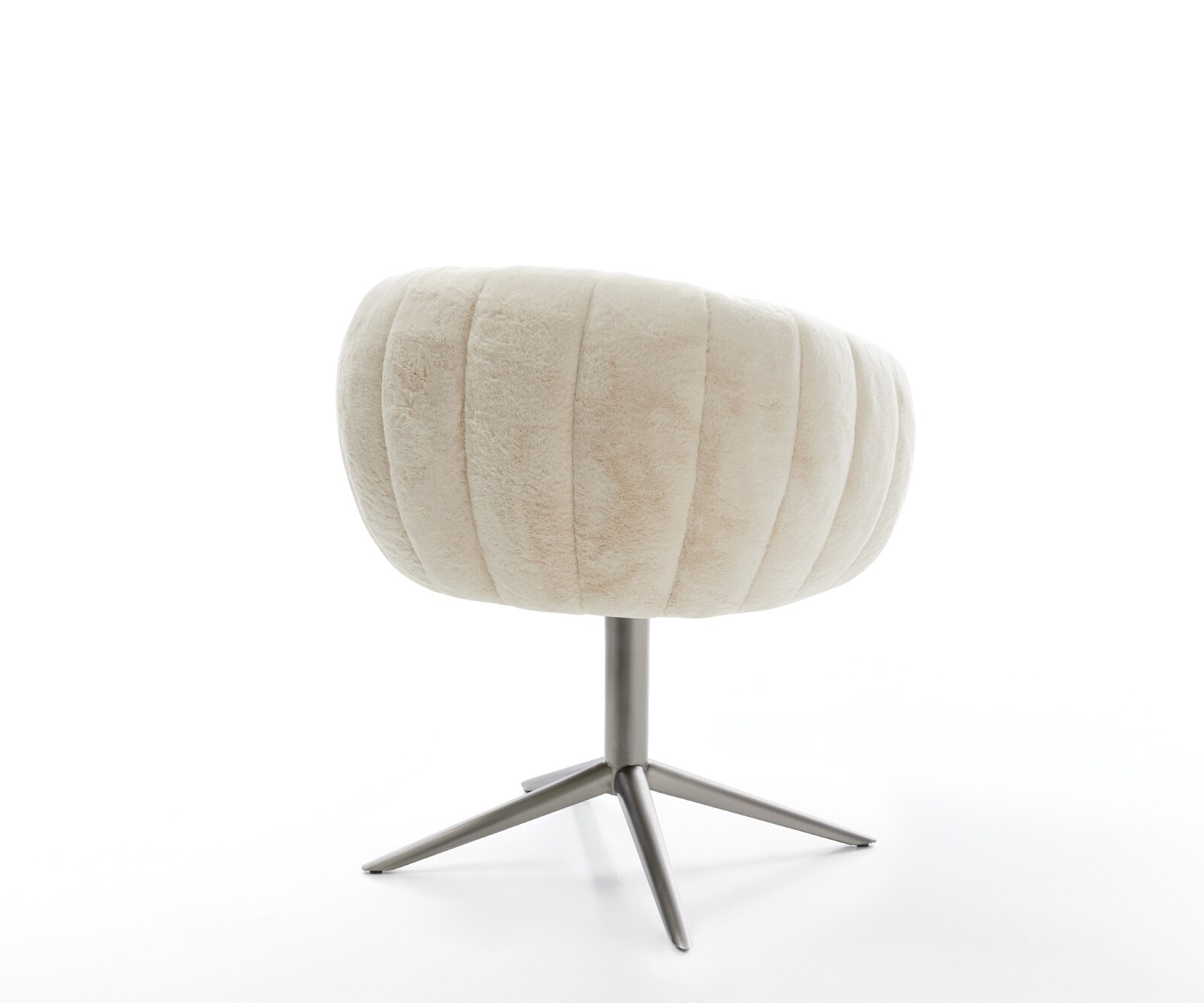 Drehstuhl Jada-Flex Plüsch Creme-Weiß Fußkreuz Graphit 360° drehbar Wippfunktion Taschenfederkern 4