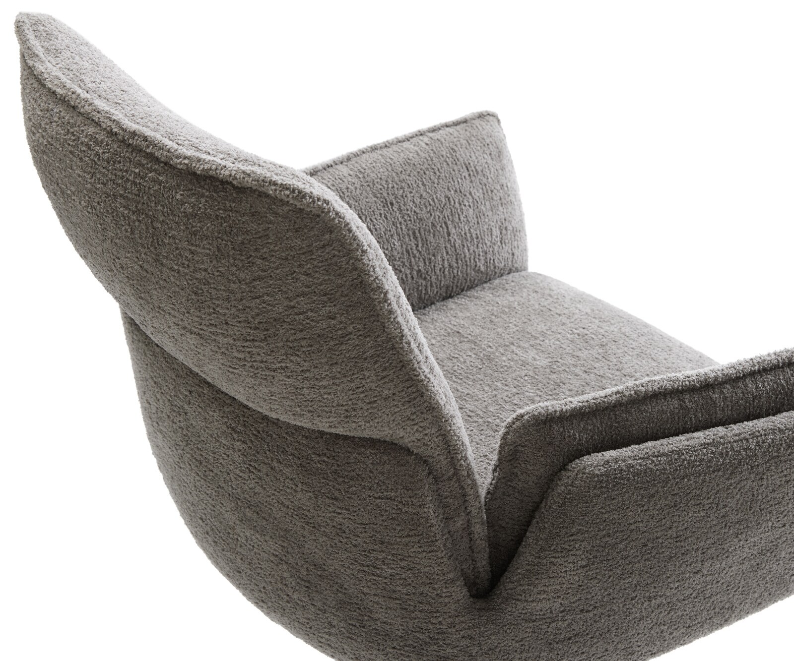 Esszimmerstuhl Nela-Flex Bouclé Soft Schlamm Kreuzgestell konisch Edelstahl 3