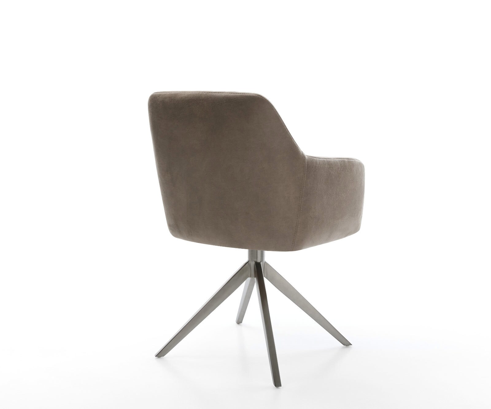 Chaise-pivotante Greg-Flex microvelours taupe vintage pied croisé large grafiete pivotement sur 360° fonction bascule ressorts ensachés 4
