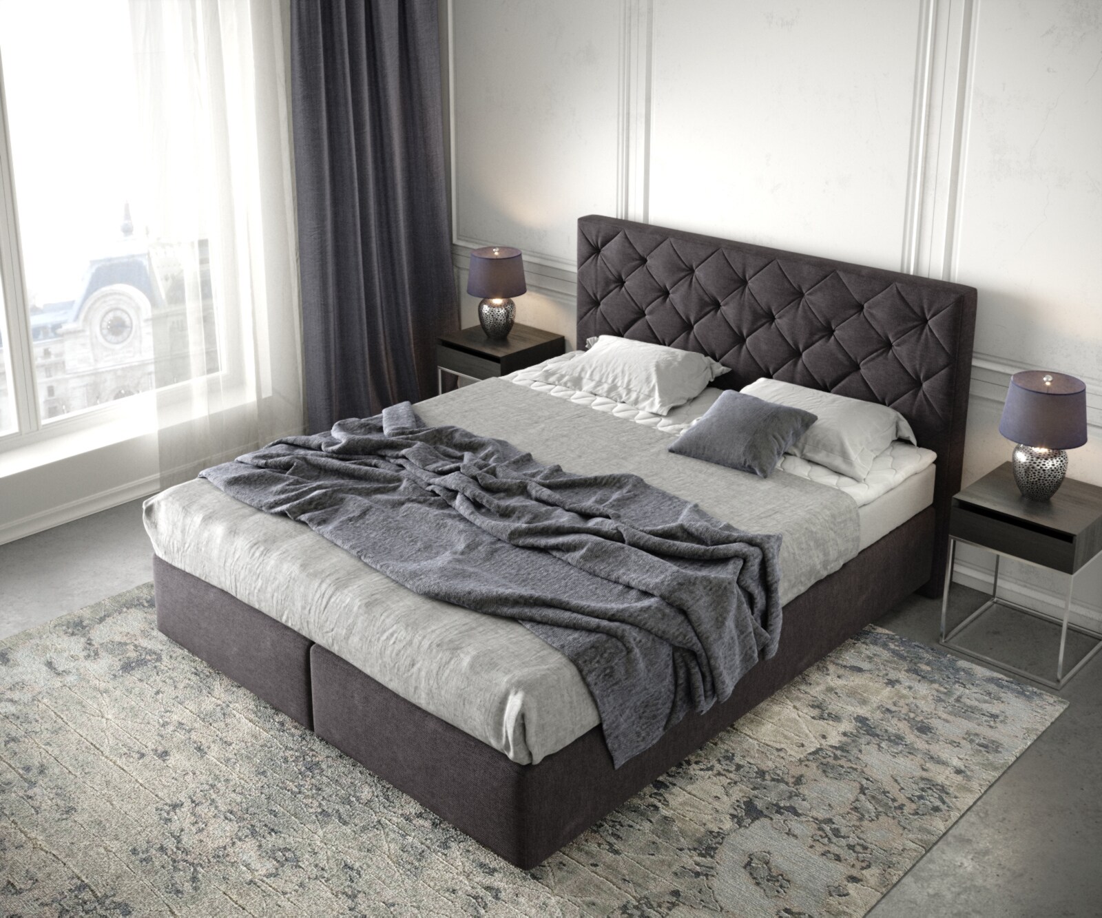 Boxspringbett Dream-Great 160x200 cm Mikrofaser Schwarz mit Matratze und Topper 3 Boxspringbett Dream-Great 160x200 cm Mikrofaser Schwarz mit Matratze und Topper 3