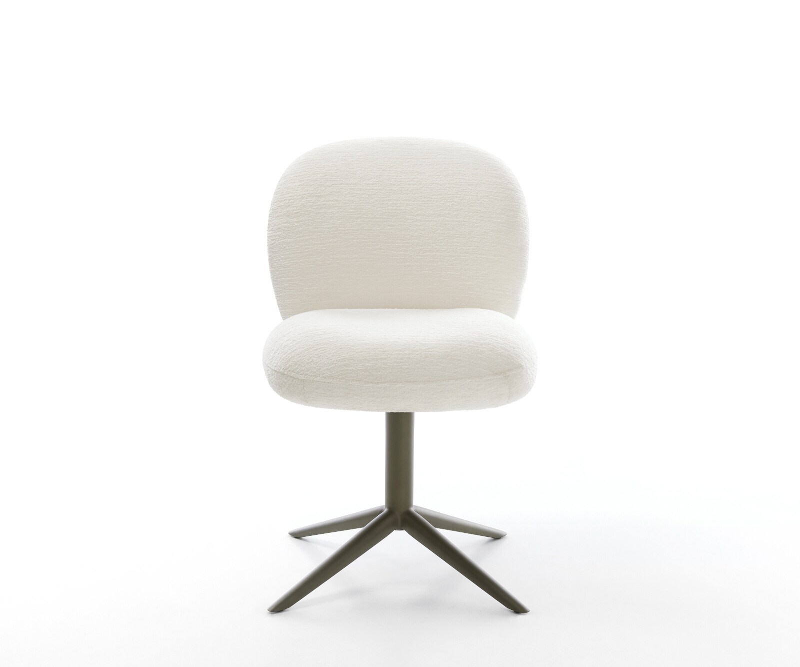 Drehstuhl Nube-Flex Bouclé Soft Beige Fußkreuz Effektfinish Titan 360° drehbar Wippfunktion Taschenfederkern 1