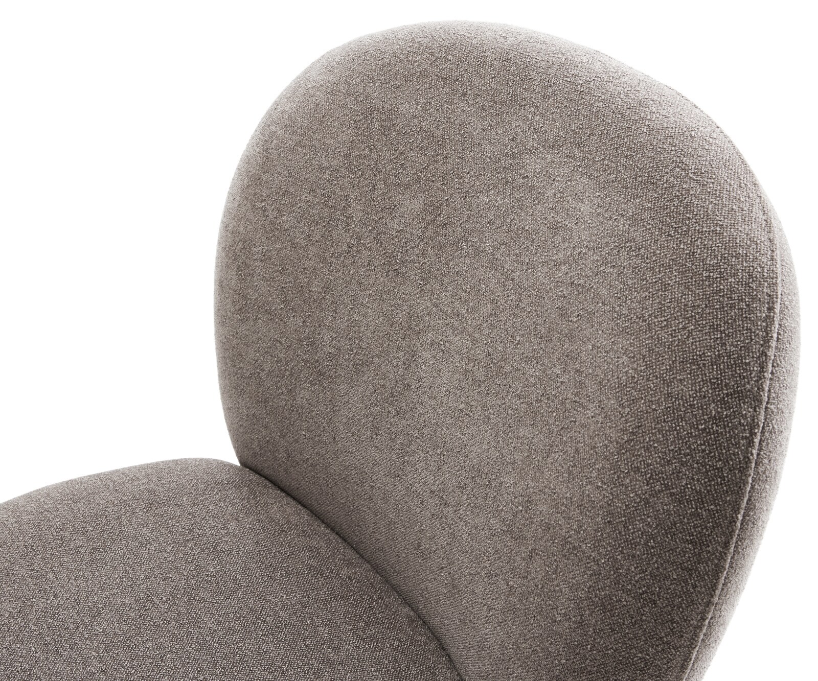 Chaise-pivotante Nube-Flex tissu structuré doux taupe pied de chaise 4 branches blanc pivotement sur 360° fonction bascule ressorts ensachés 3