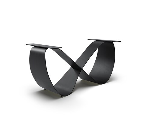 Piètement de table Infinity métal noir pour plateaux à partir de 240 cm