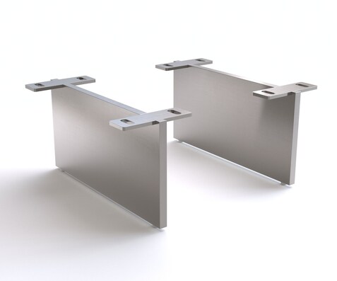 Pied-aspect-flottant 15 cm inox brossé pour meubles à caisson de profondeur 35 cm (set de 2)