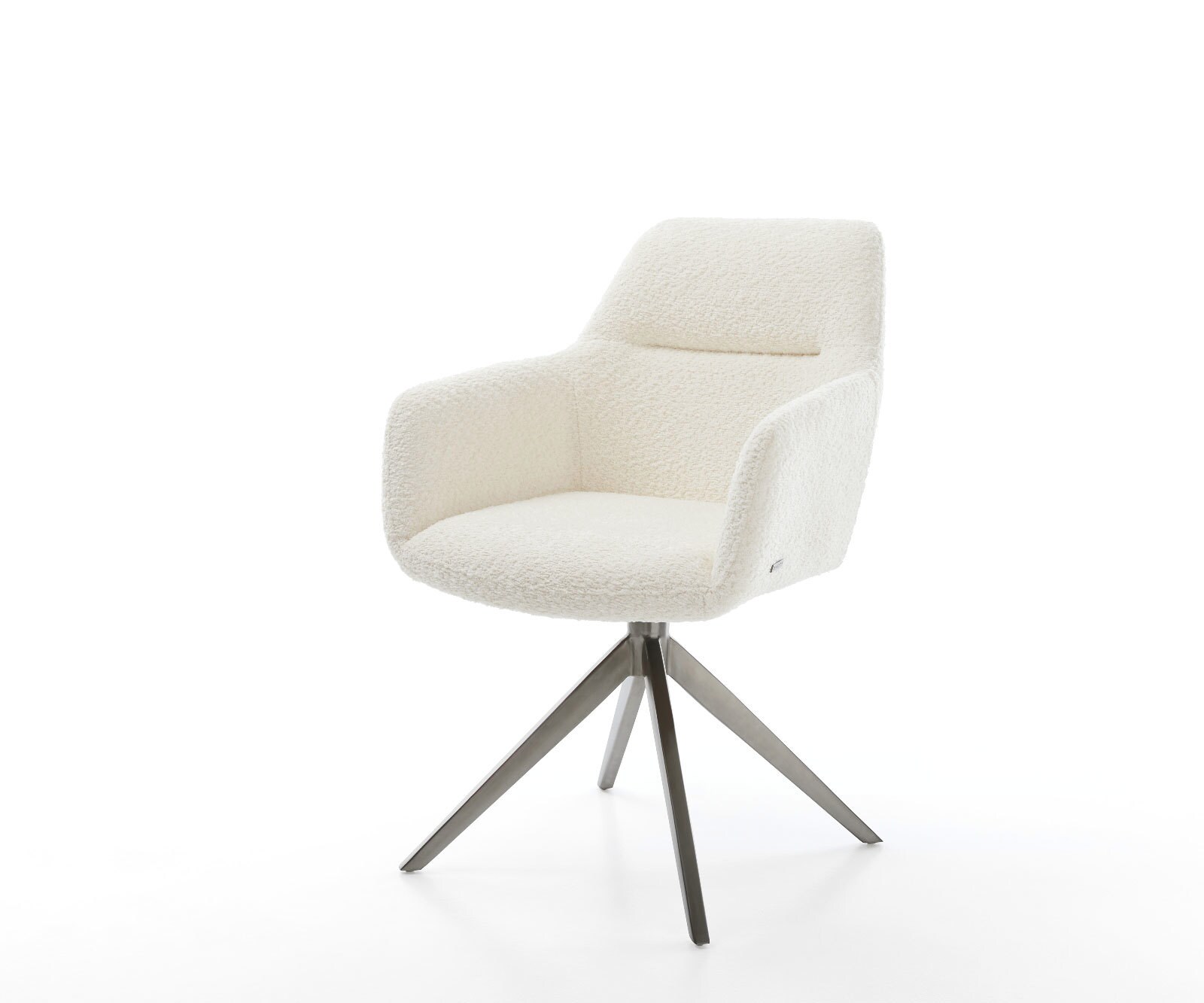 Chaise-pivotante Pejo-Flex bouclé blanc pied croisé large grafiete pivotement sur 360° fonction bascule ressorts ensachés 1