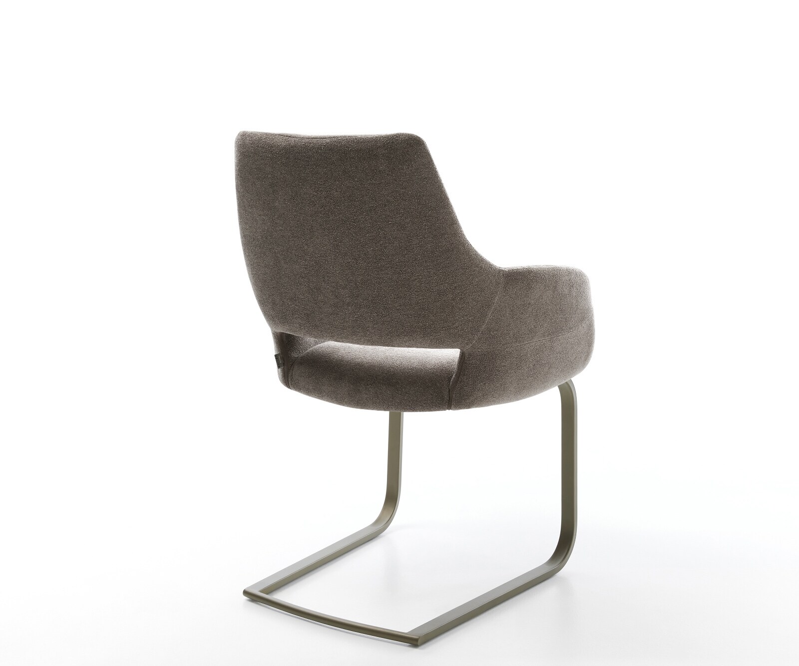 Freischwinger Yago-Flex mit Armlehnen Strukturstoff Soft Taupe Freischwinger flach Effektfinish Titan Taschenfederkern 3